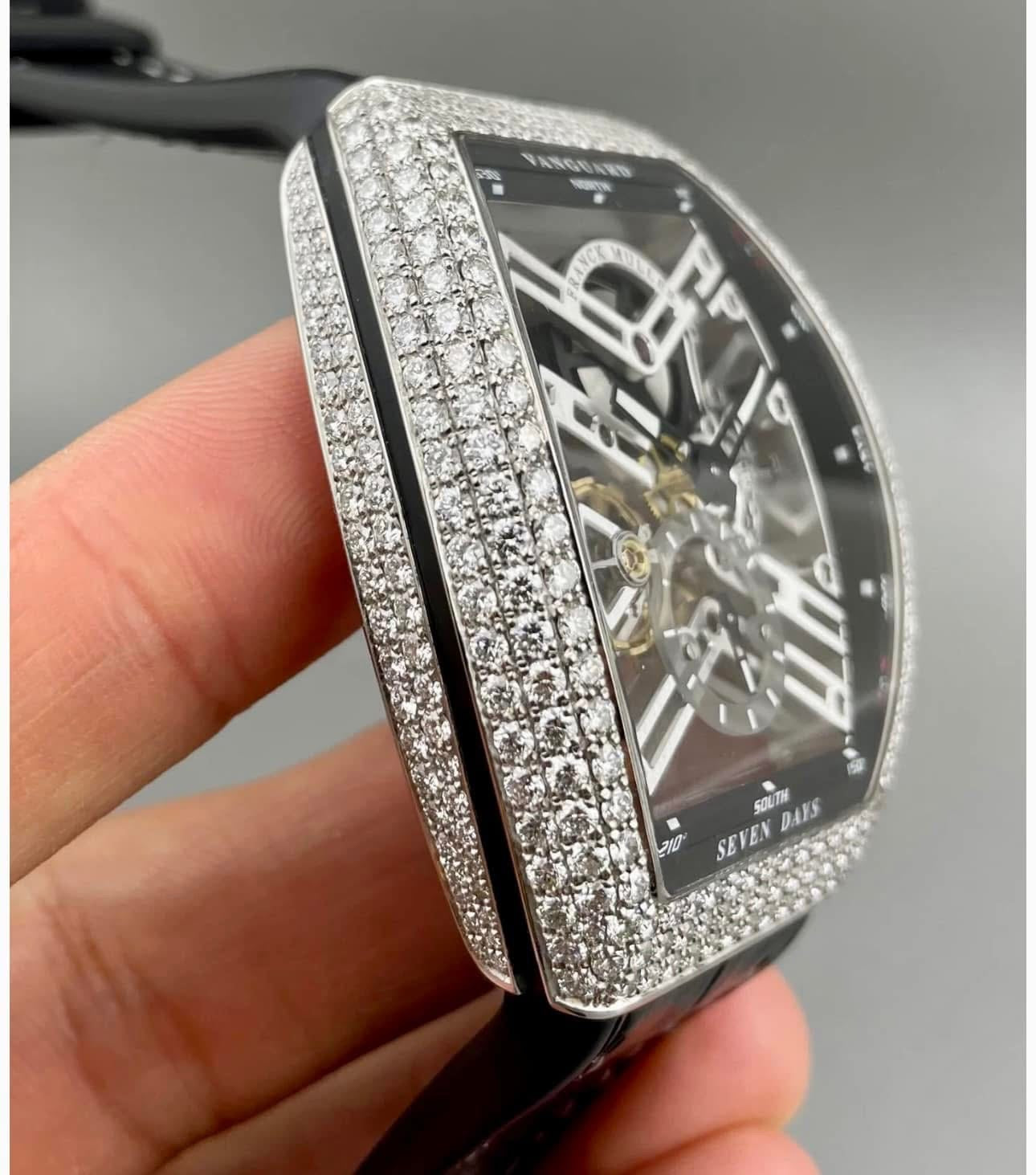 Franck Muller V45 Skeleton White Gold Diamond