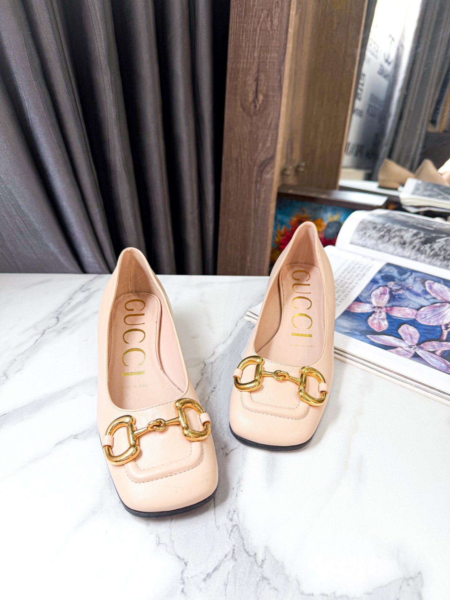Giày Gucci Basci Nude Used Size 34.5