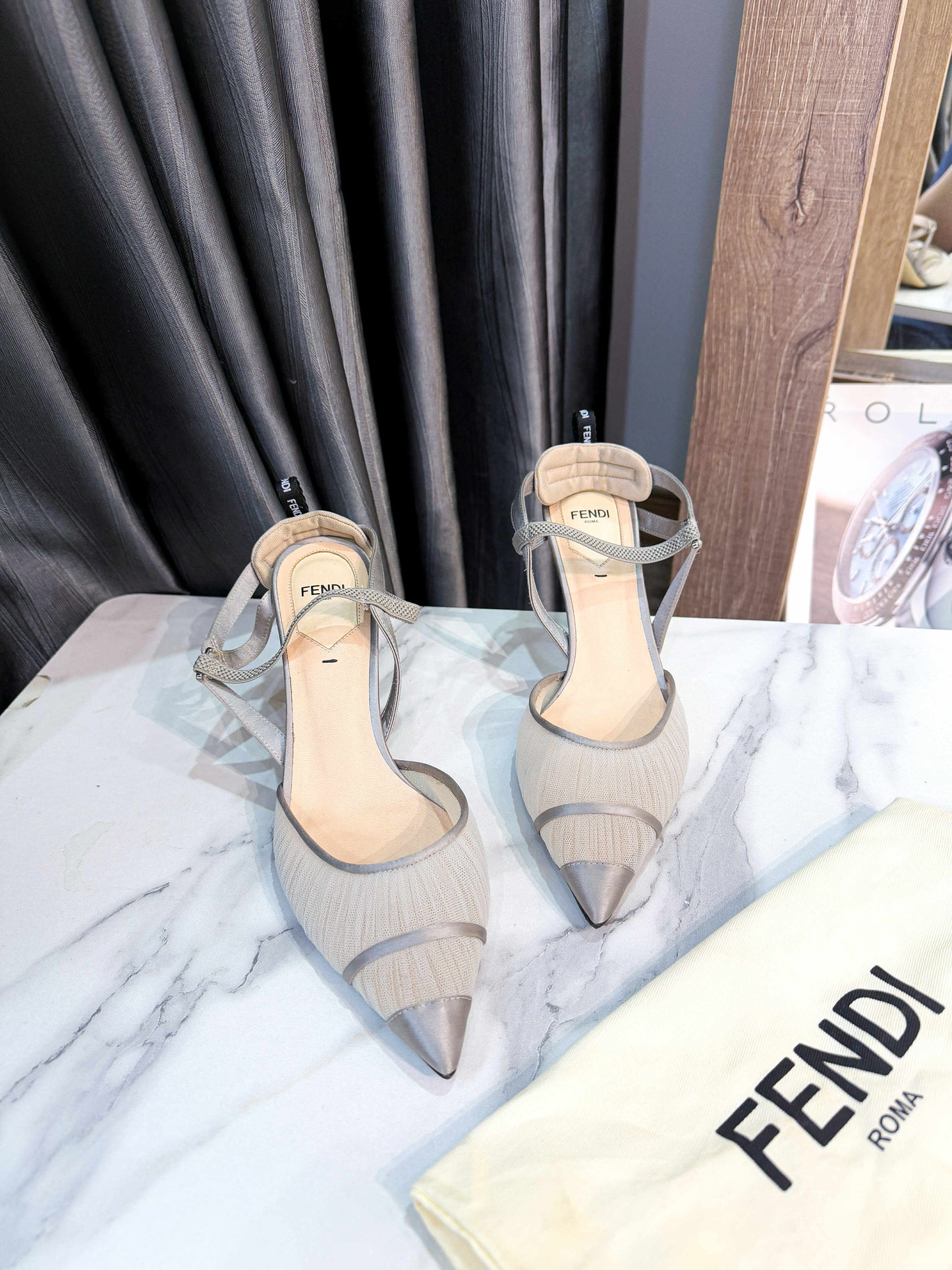Slingback Fendi Size 38.5 Grey