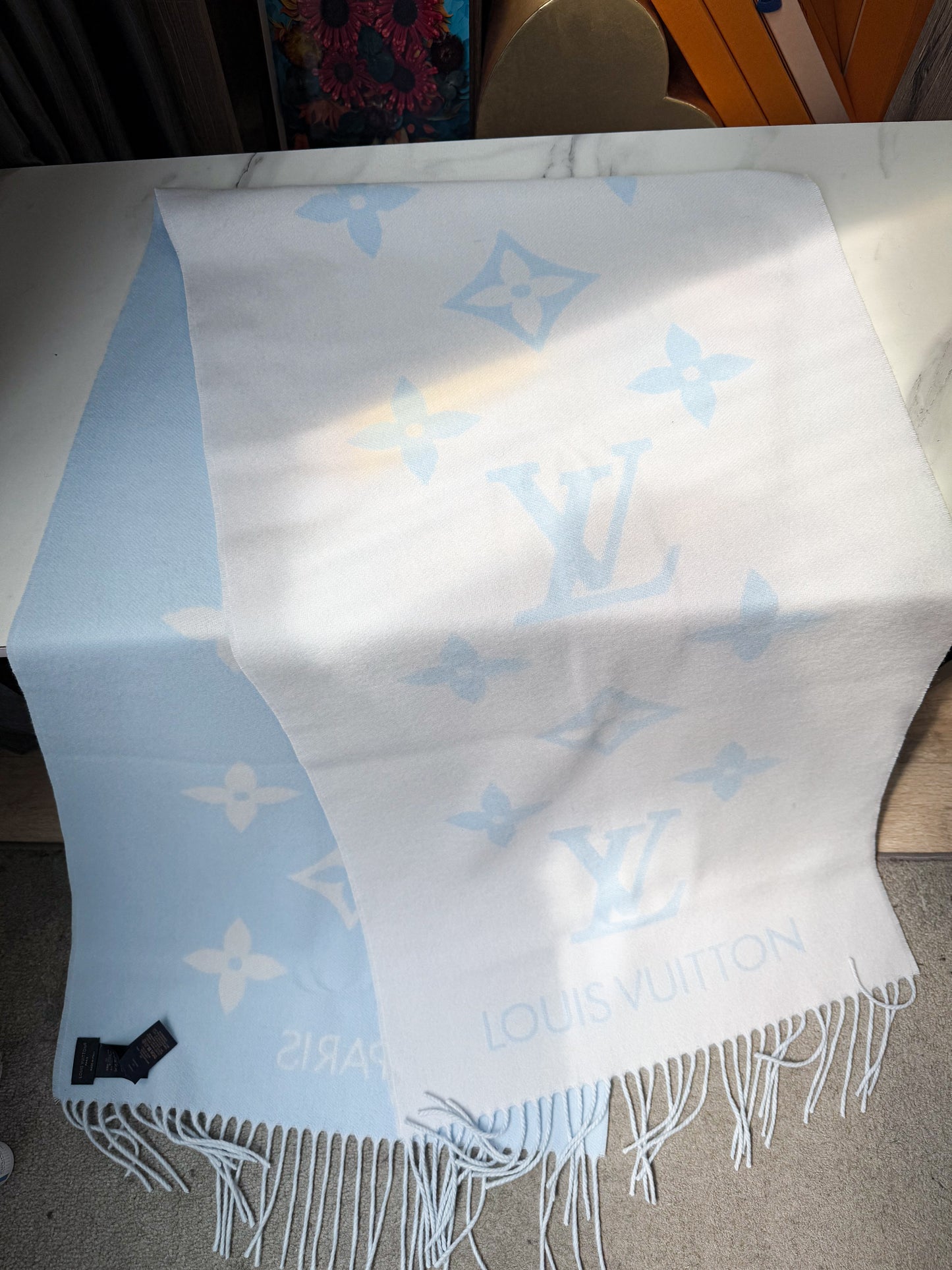 Khăn LV Cashmere Xanh New 7/3