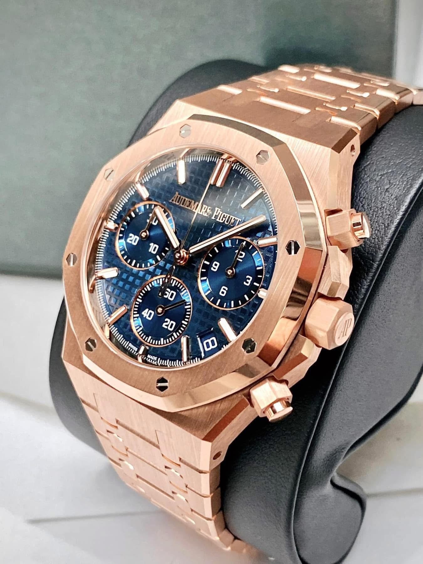 Đồng Hồ Audemars Piguet Royal Oak Rose Gold 26240OR Blue Dial