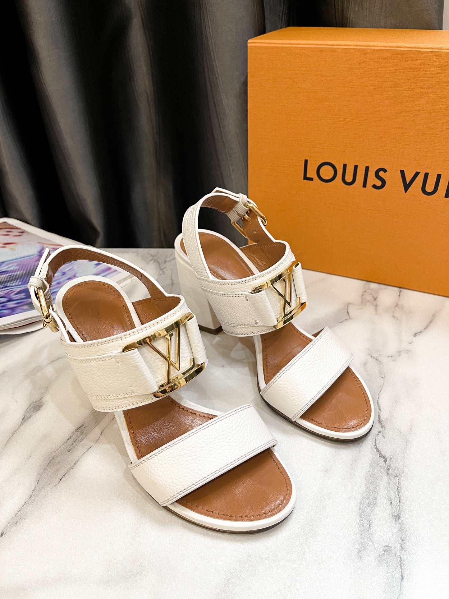 White LV Sandal