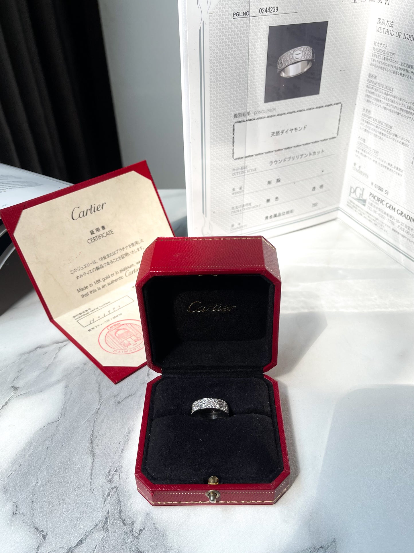 Nhẫn Cartier Full Kim Cương Size 51