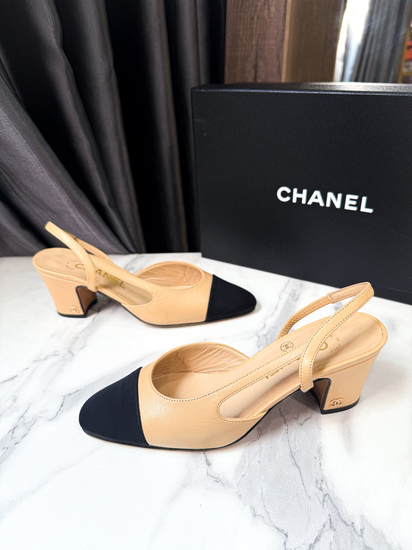 Slingback Chanel Begie Size 35c Used