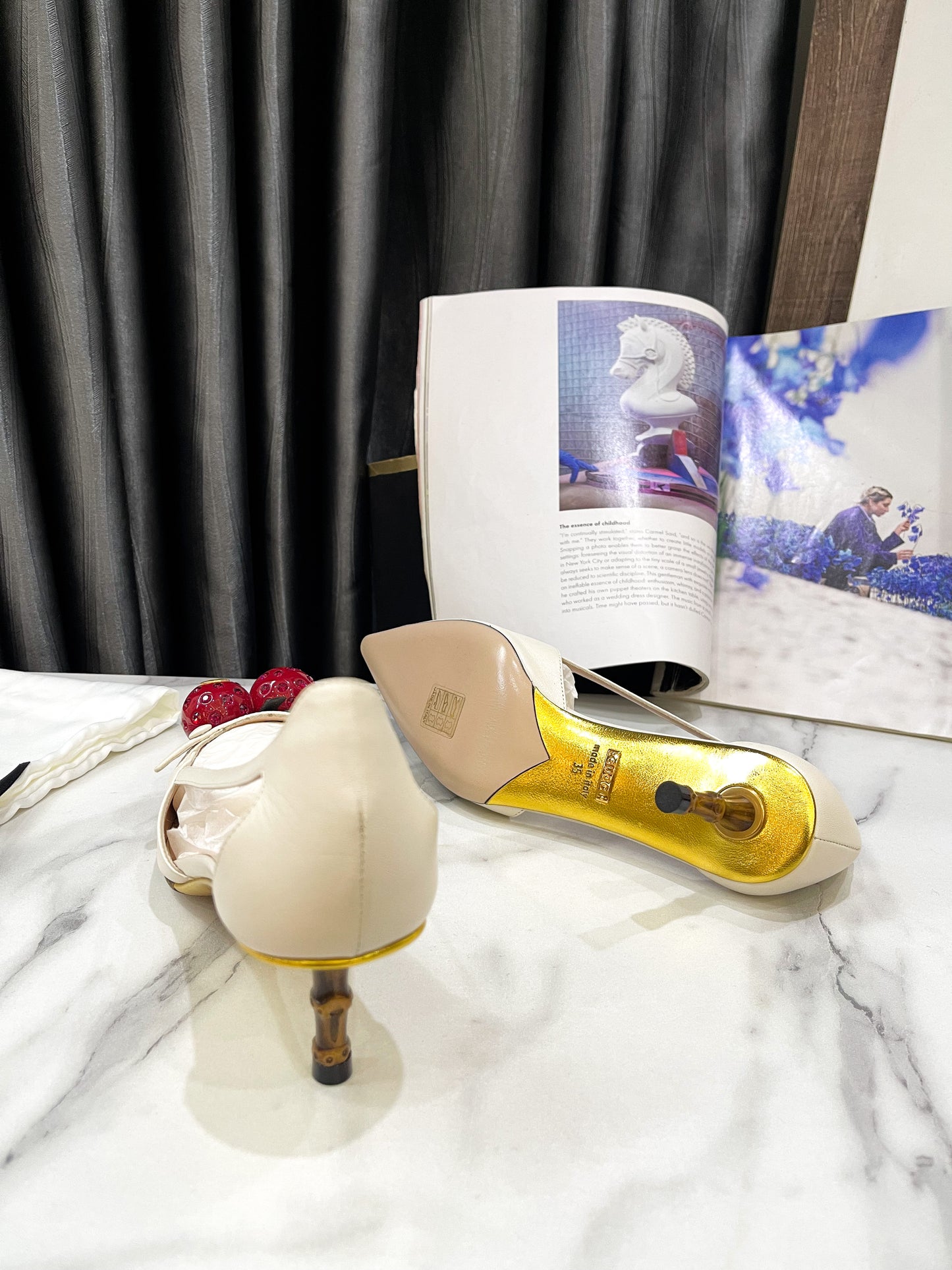Gucci Strawberry White Shoes