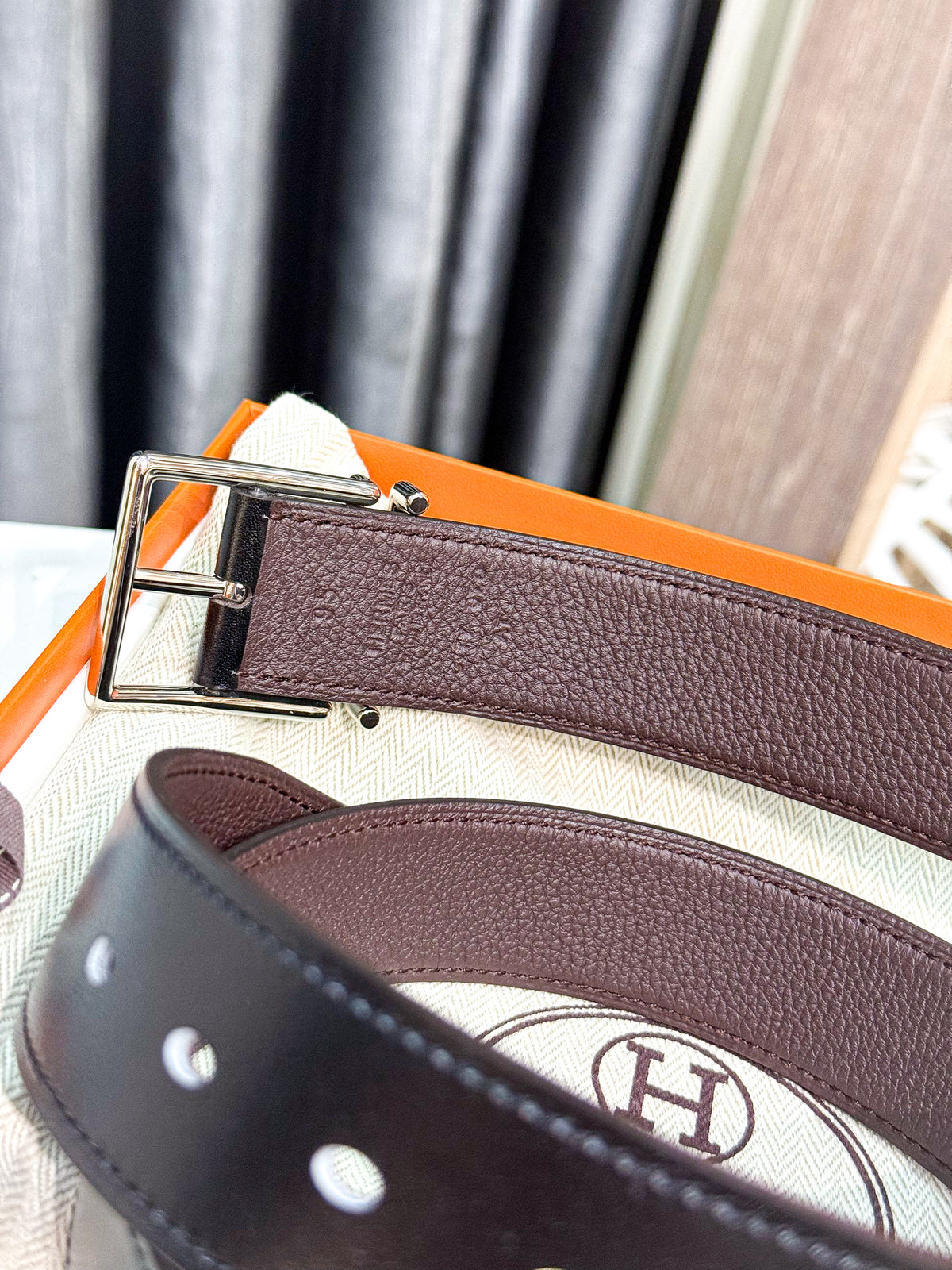 Belt Nam Hermes 2 Mặt Size 95