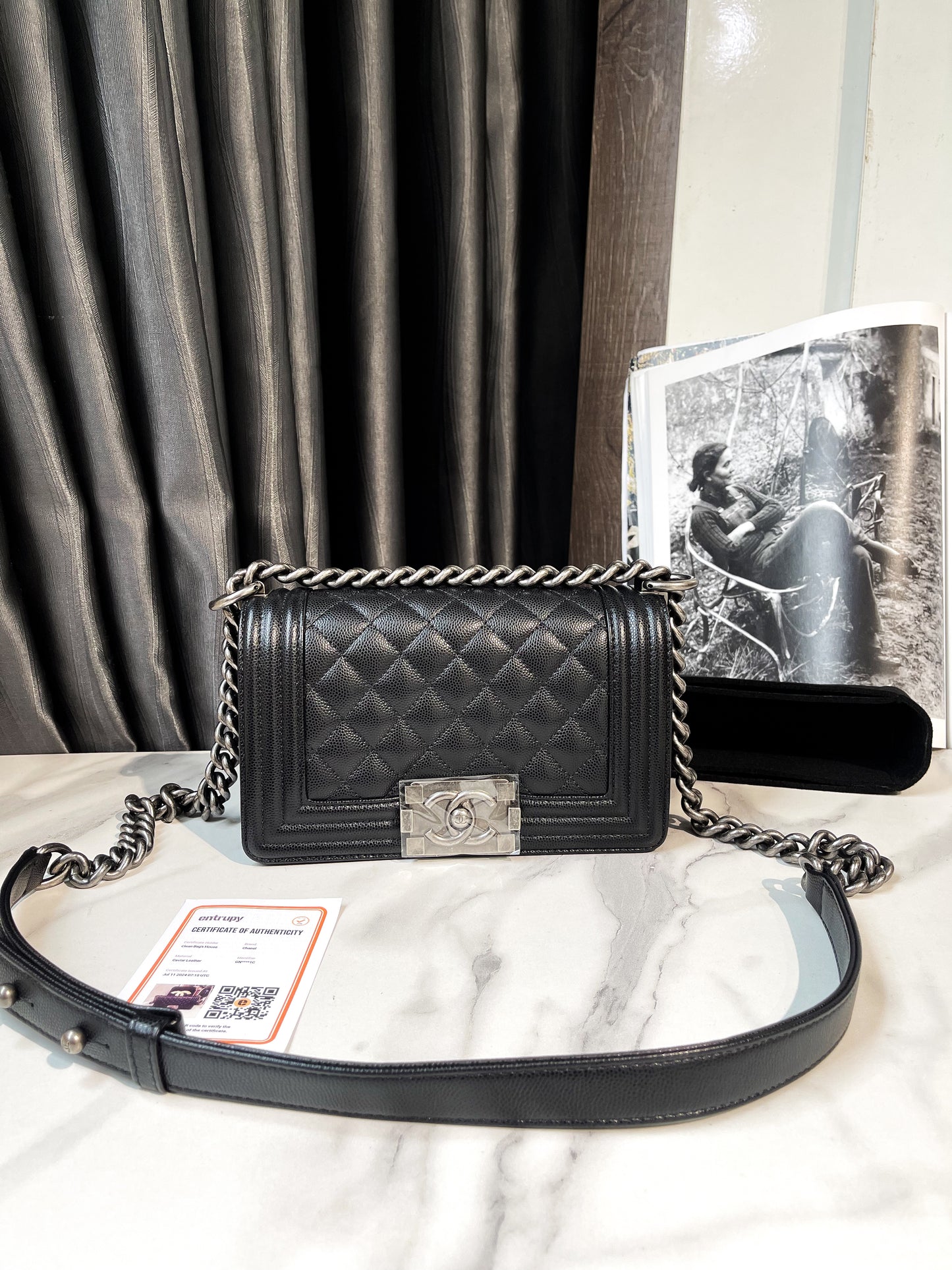 Chanel Boy S Đen Caviar