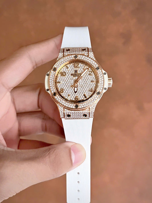 Đồng Hồ Hublot Bigbang 38mm King Gold Full Diamond Zin