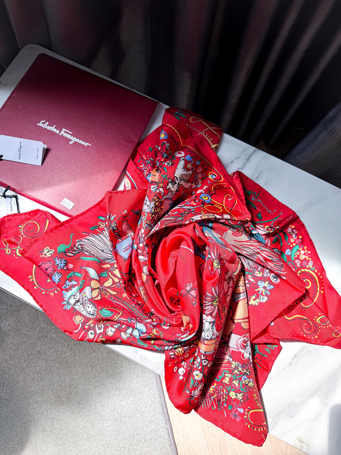 Khăn Lụa Salvatore Đỏ New HN8 25/10