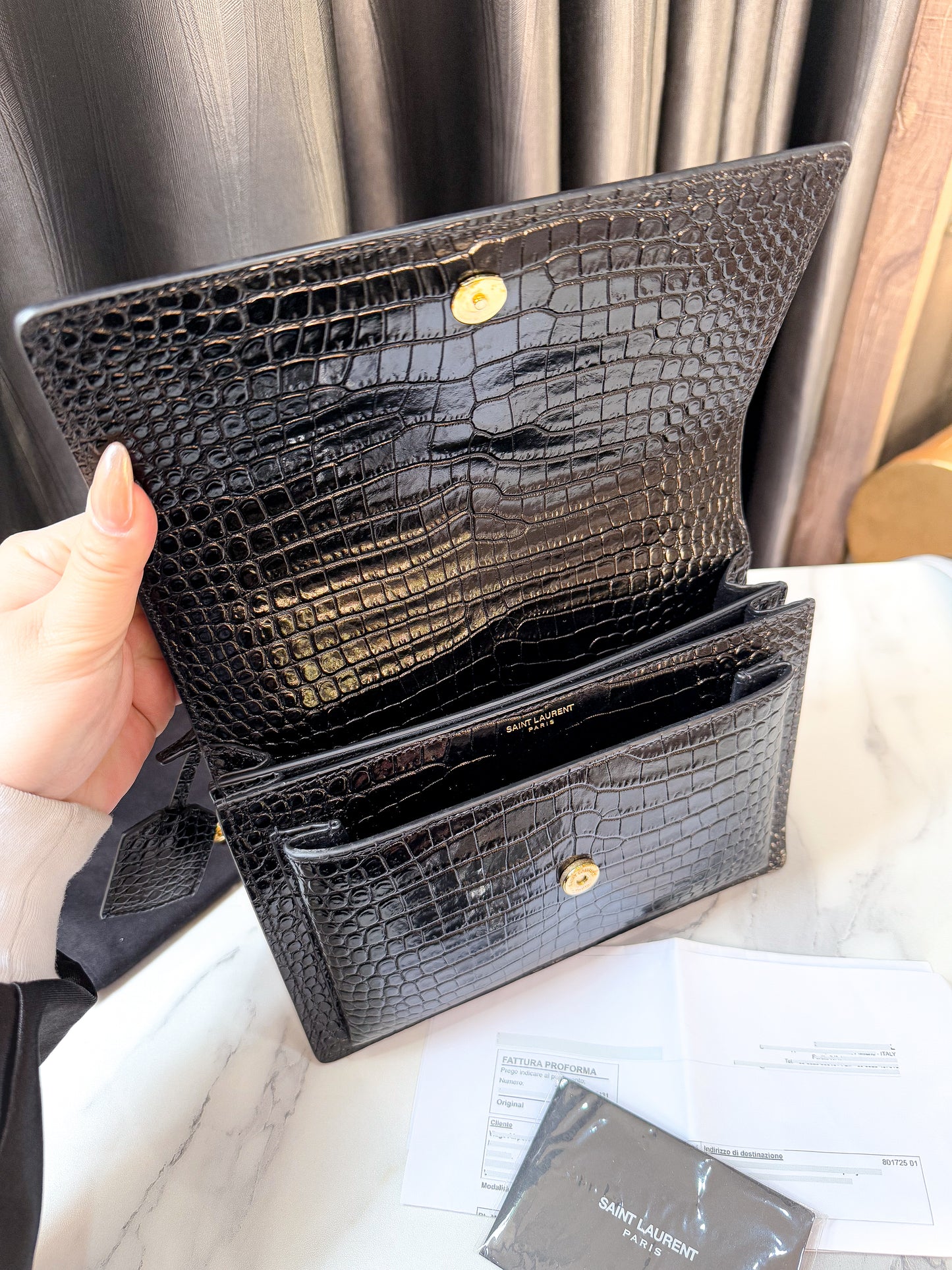 YSL Sunset Croc Size 22