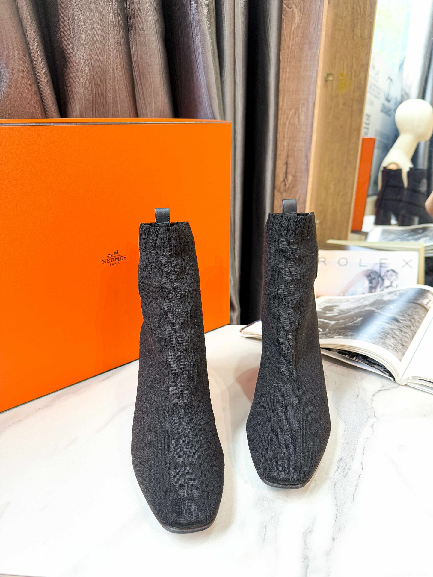 Boot Hermes Len Đen Size 35
