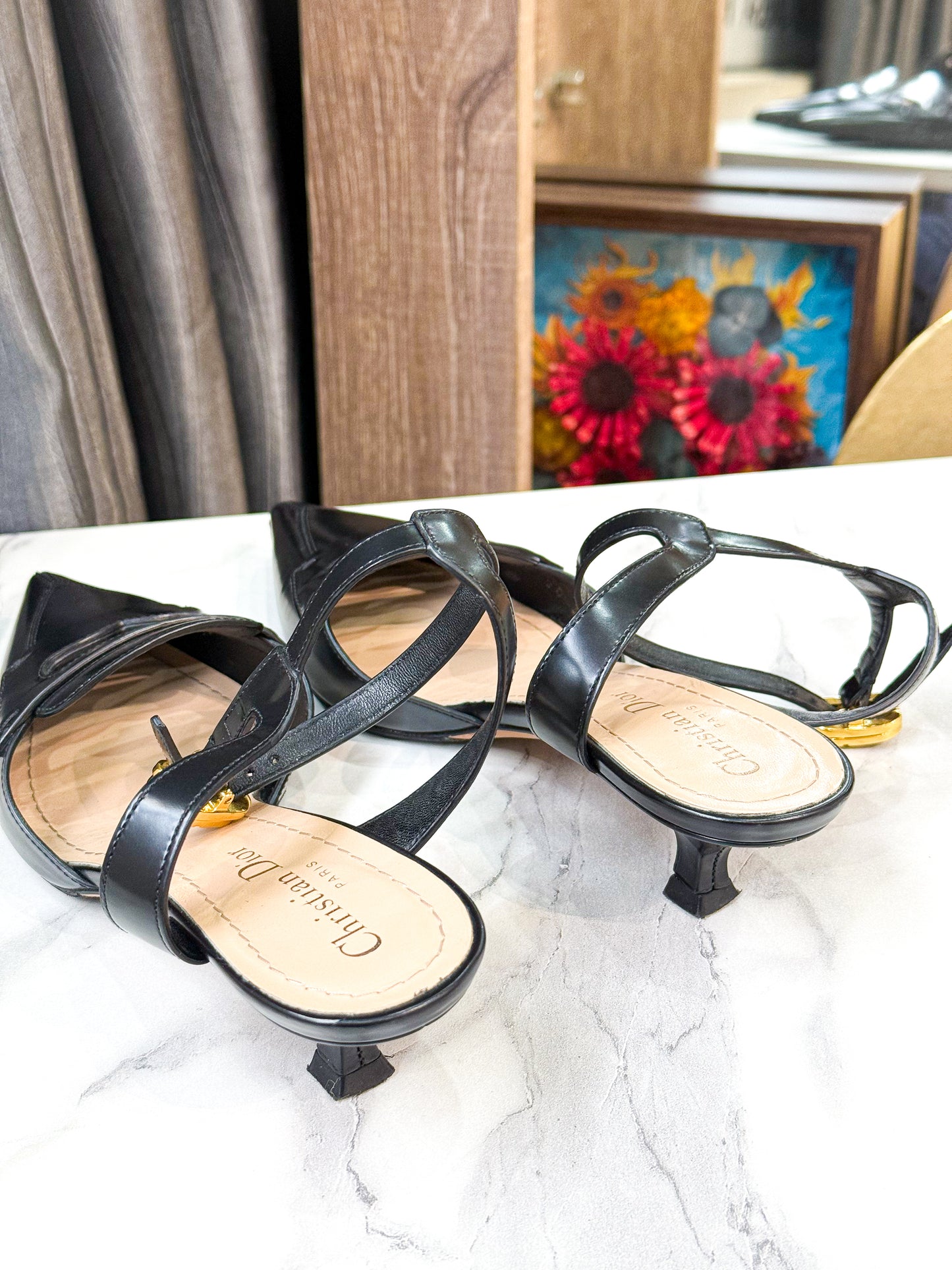 Giày Dior Quai CD Cổ Chân Size 35.5D