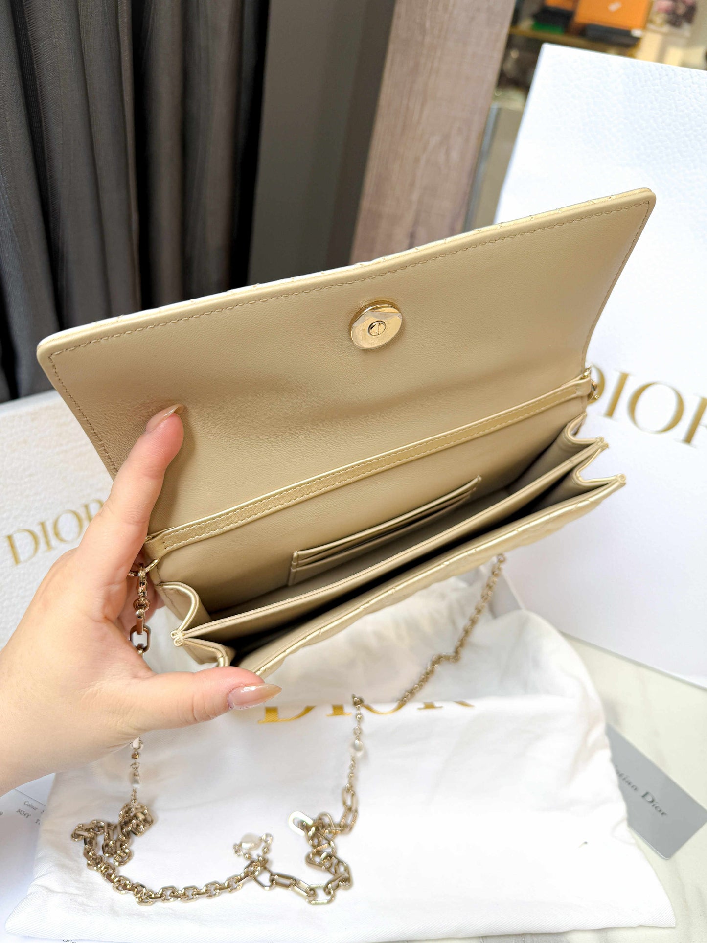 A A Dior Handle Nhũ Vàng
