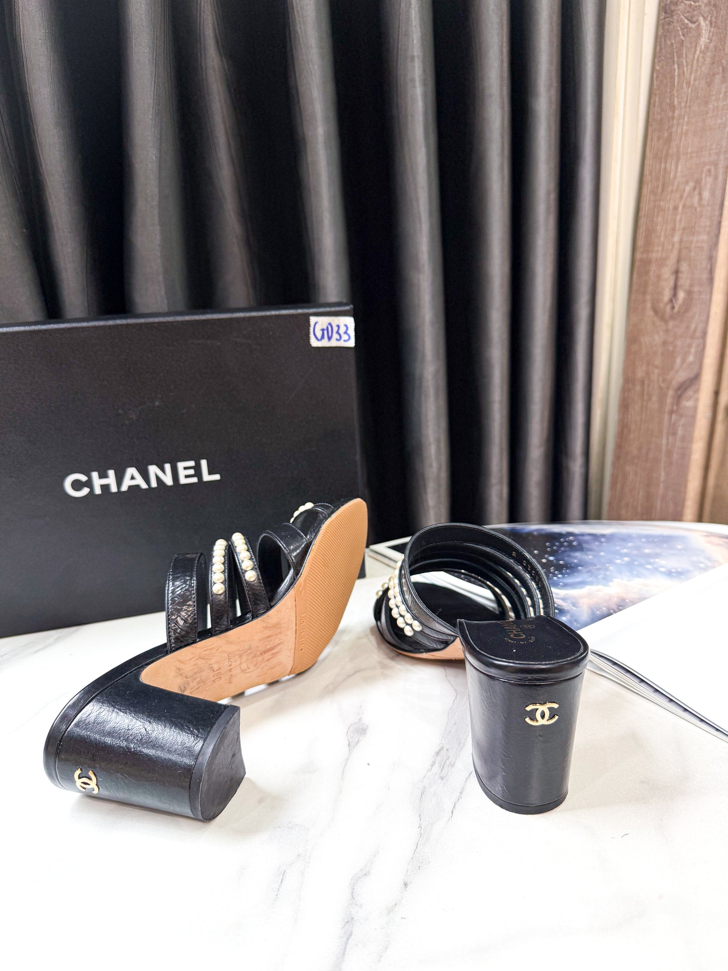 Guốc Chanel Đính Trai Size 38c