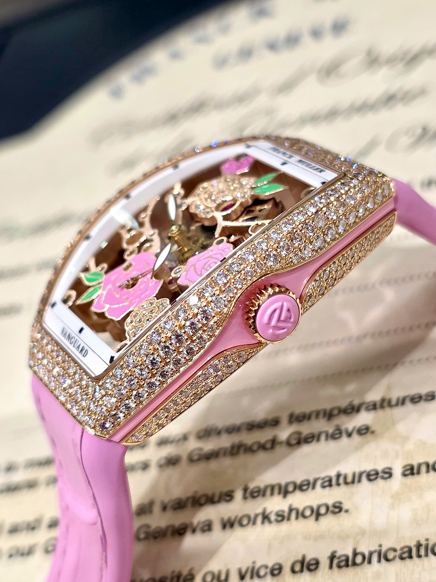 Đồng Hồ Franck Muller Vanguard V32 Pink Rose Limited