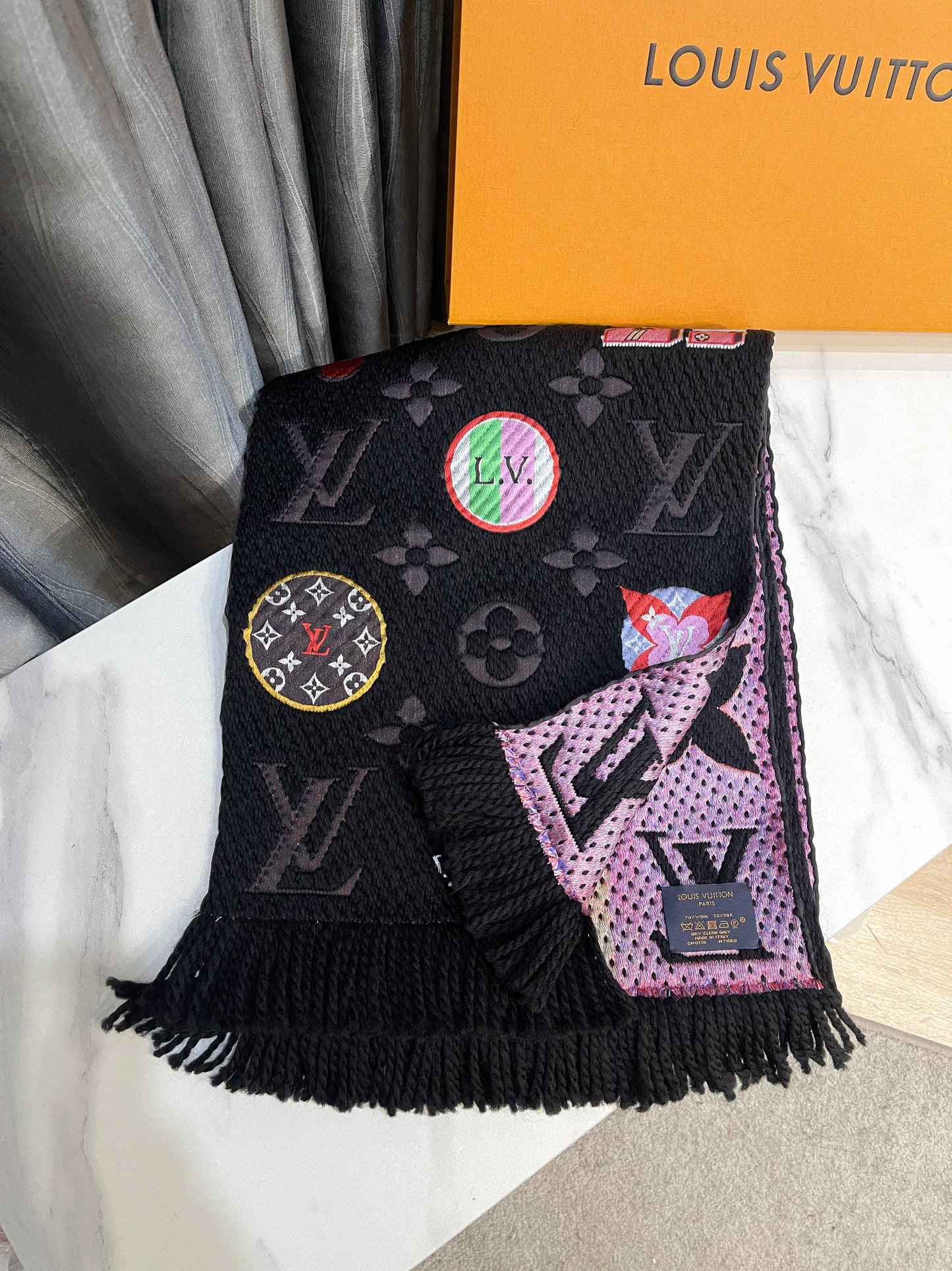 LV Rainbow Wool Scarf