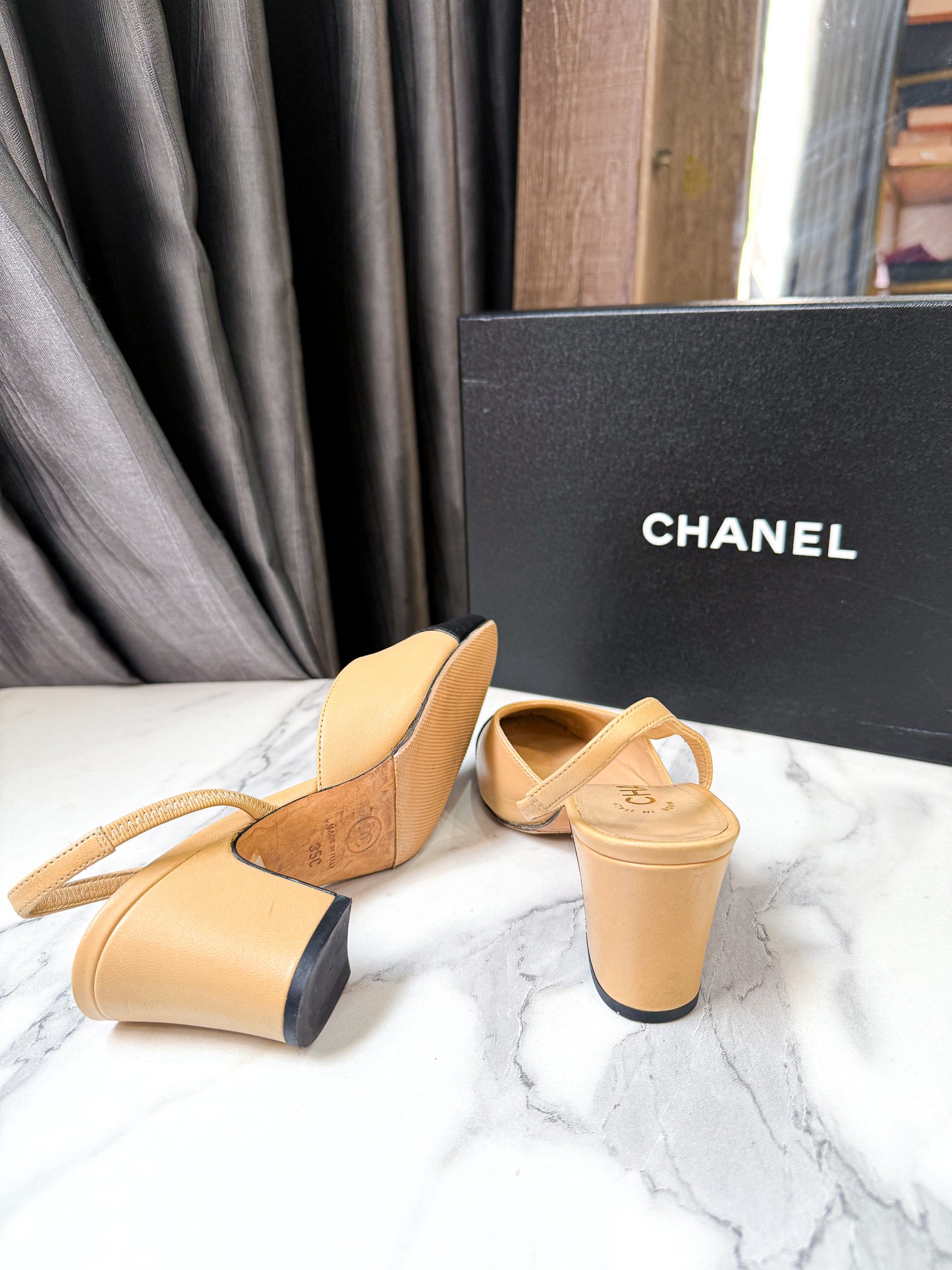 Slingback Chanel Begie Size 35c Used
