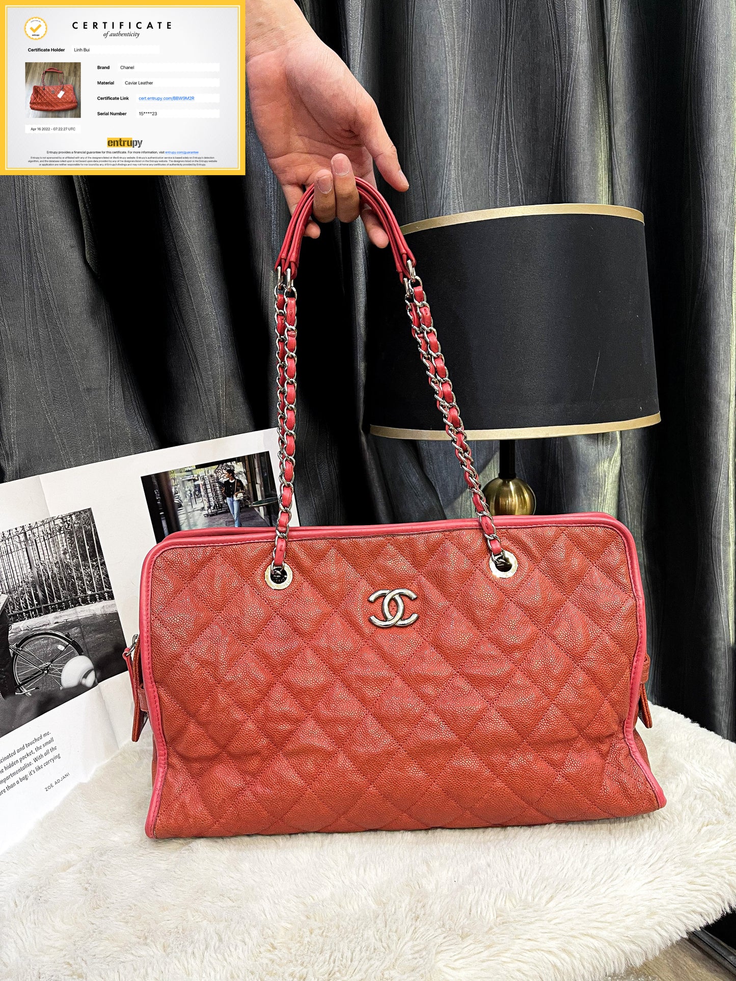 Handbag Chanel Caviar Orange