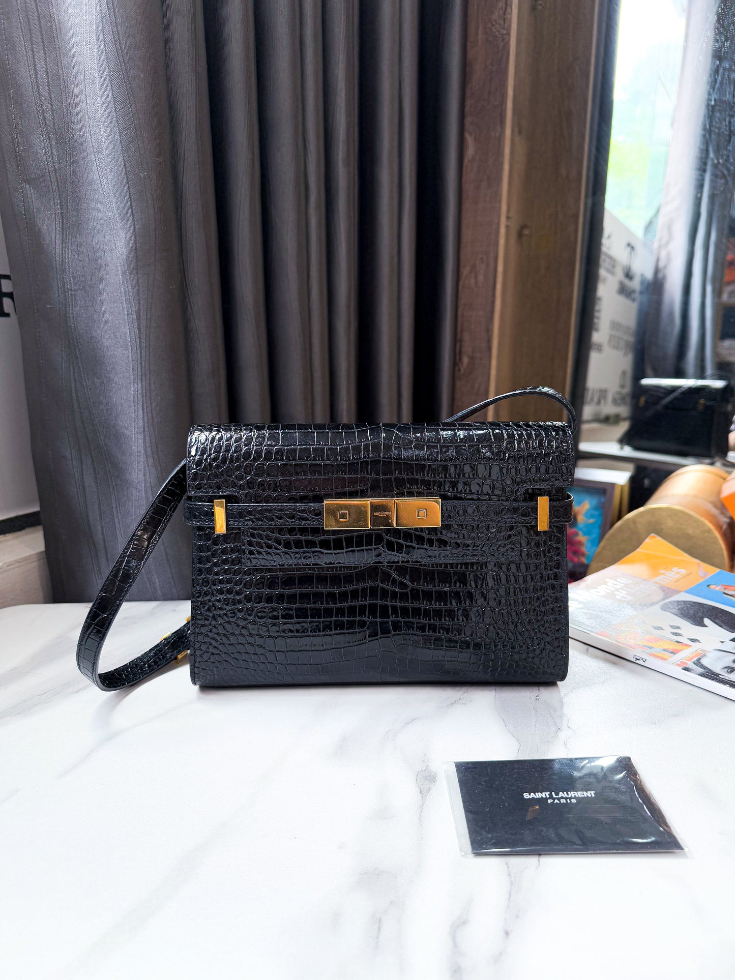 YSL Manhattan Vân Croc