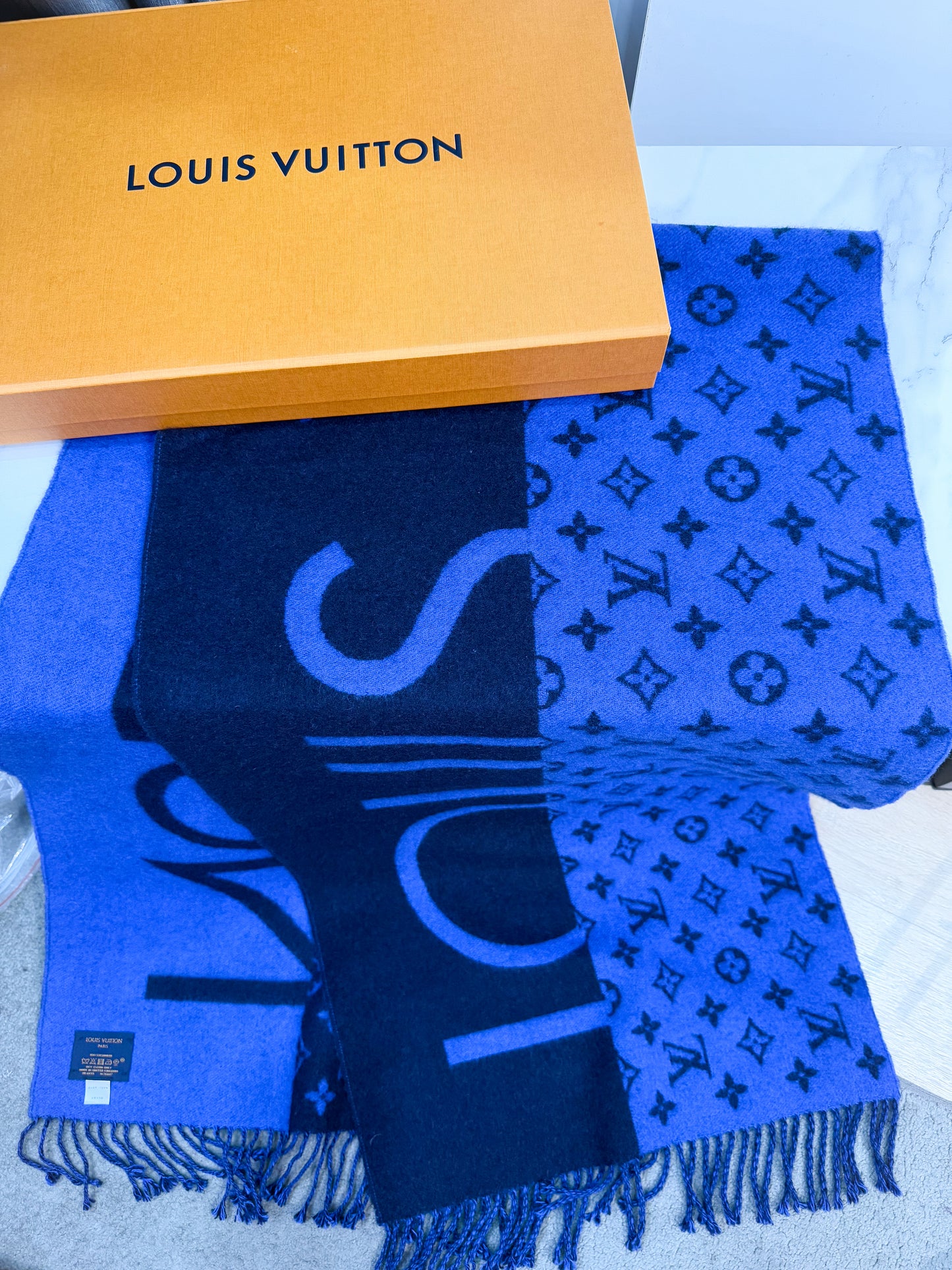 Khăn LV Cashmere Xanh