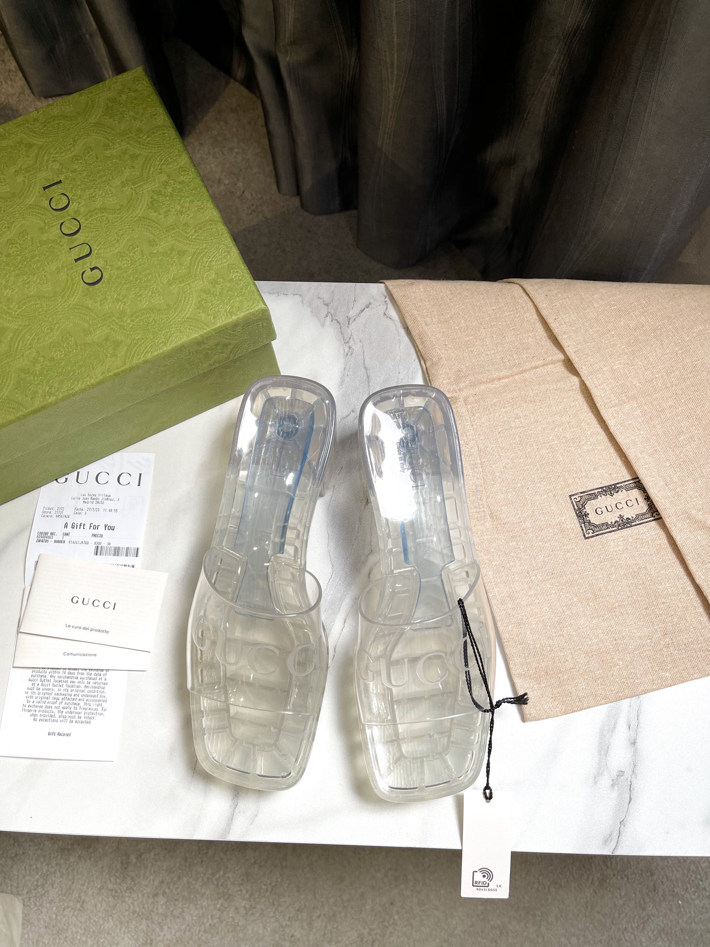 Gucci Clear Plastic Sandals