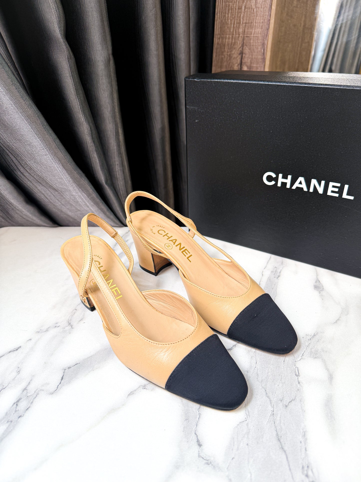 Slingback Chanel Begie Size 35c Used