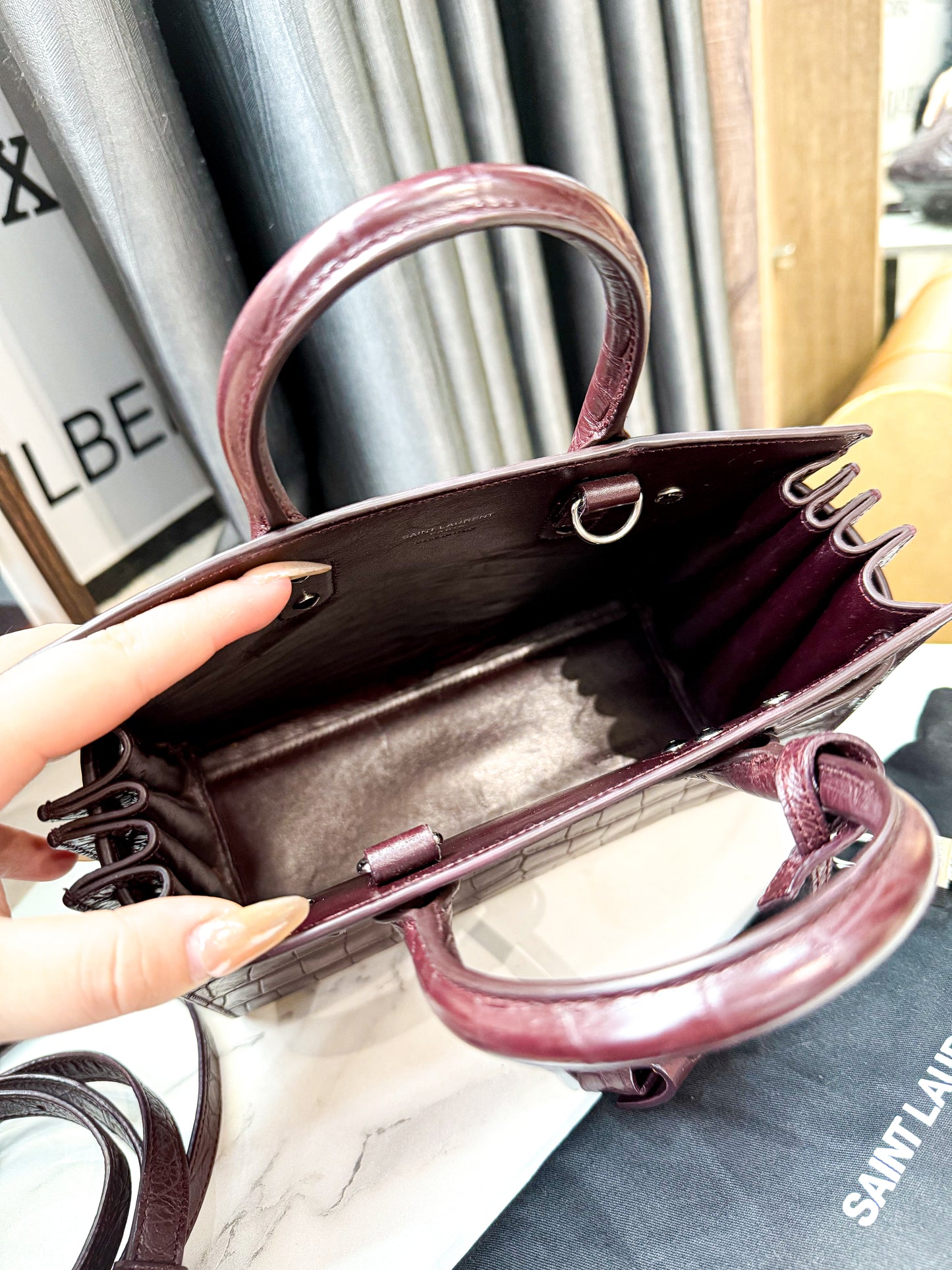 YSL Sac De Jour Nano Croc