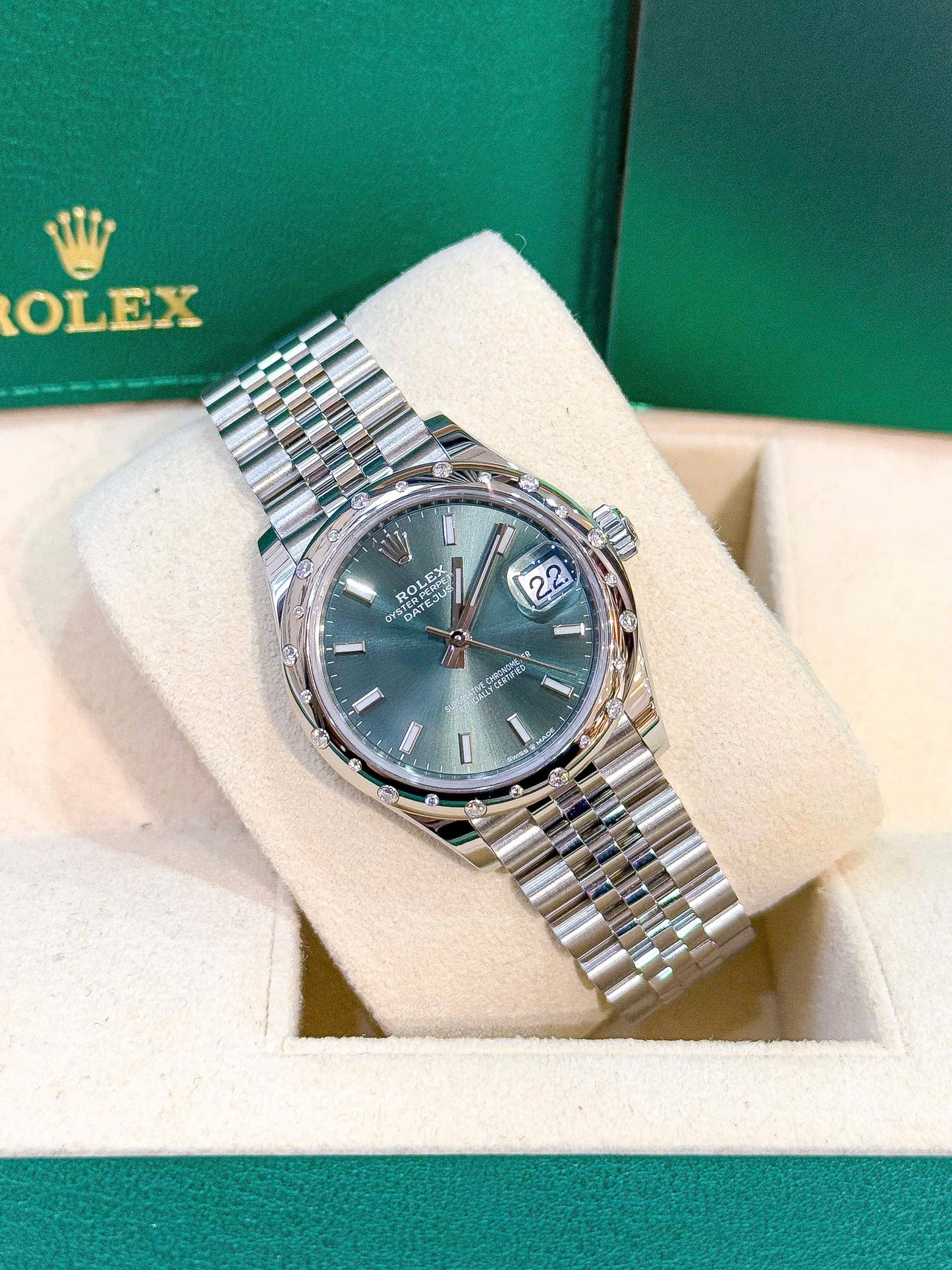 Đồng Hồ Rolex Datejust 278344RBR Xanh Mint Size 31mm
