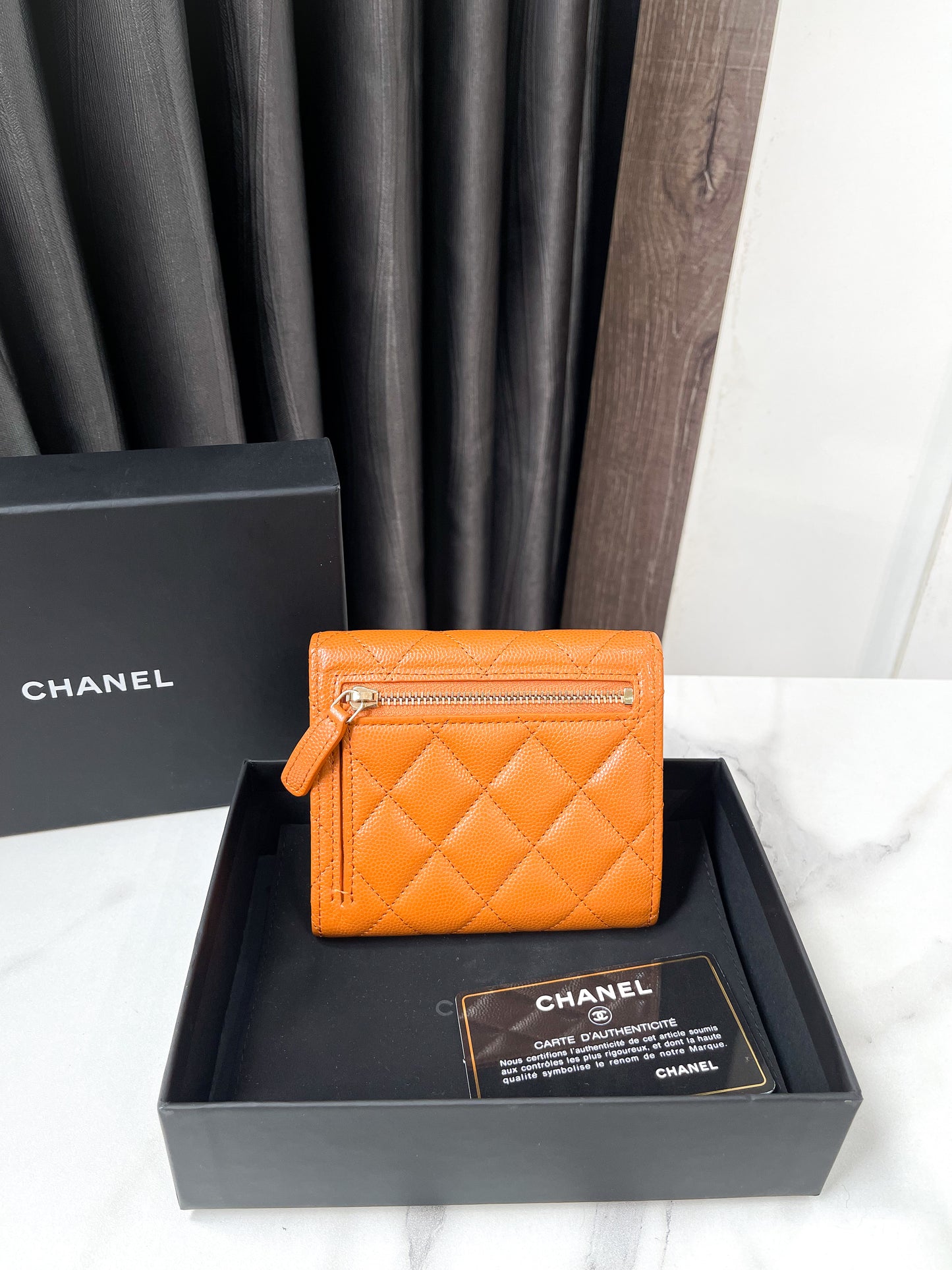 Ví Gấp Chanel Caviar Màu Camel