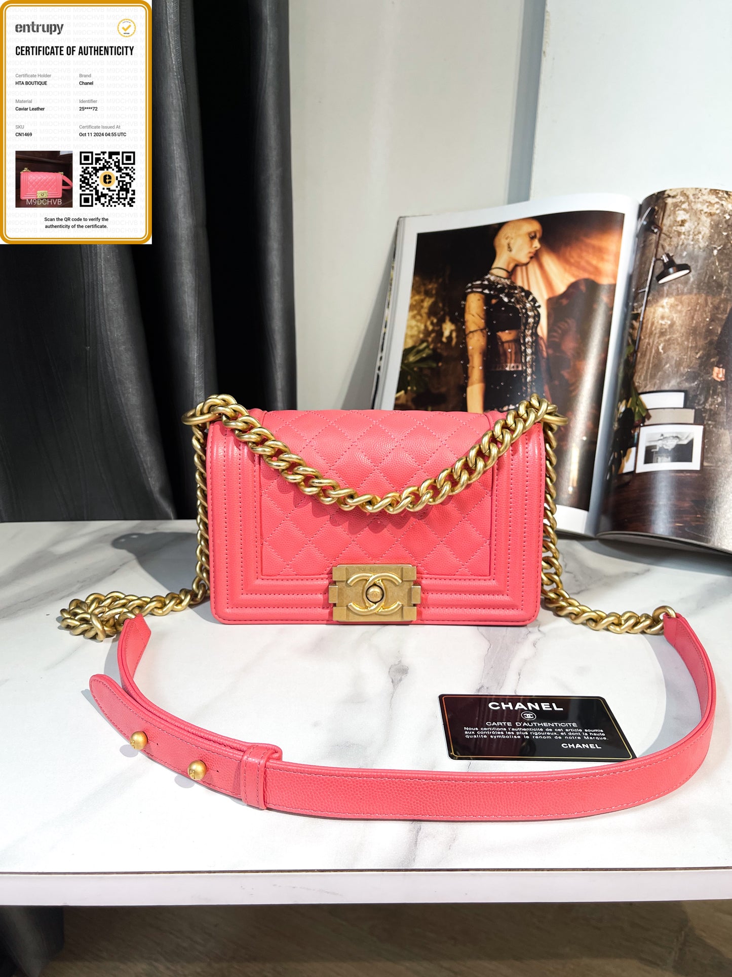 Chanel Boy S Hồng Caviar