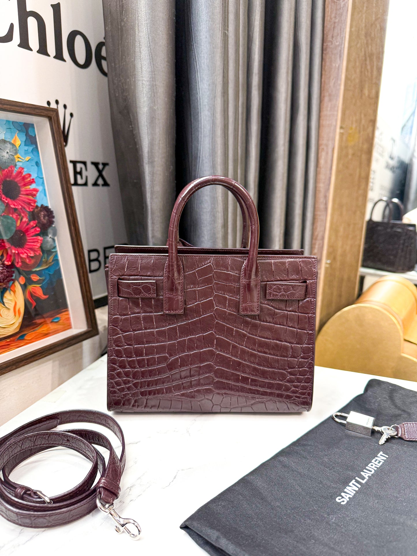 YSL Sac De Jour Nano Croc