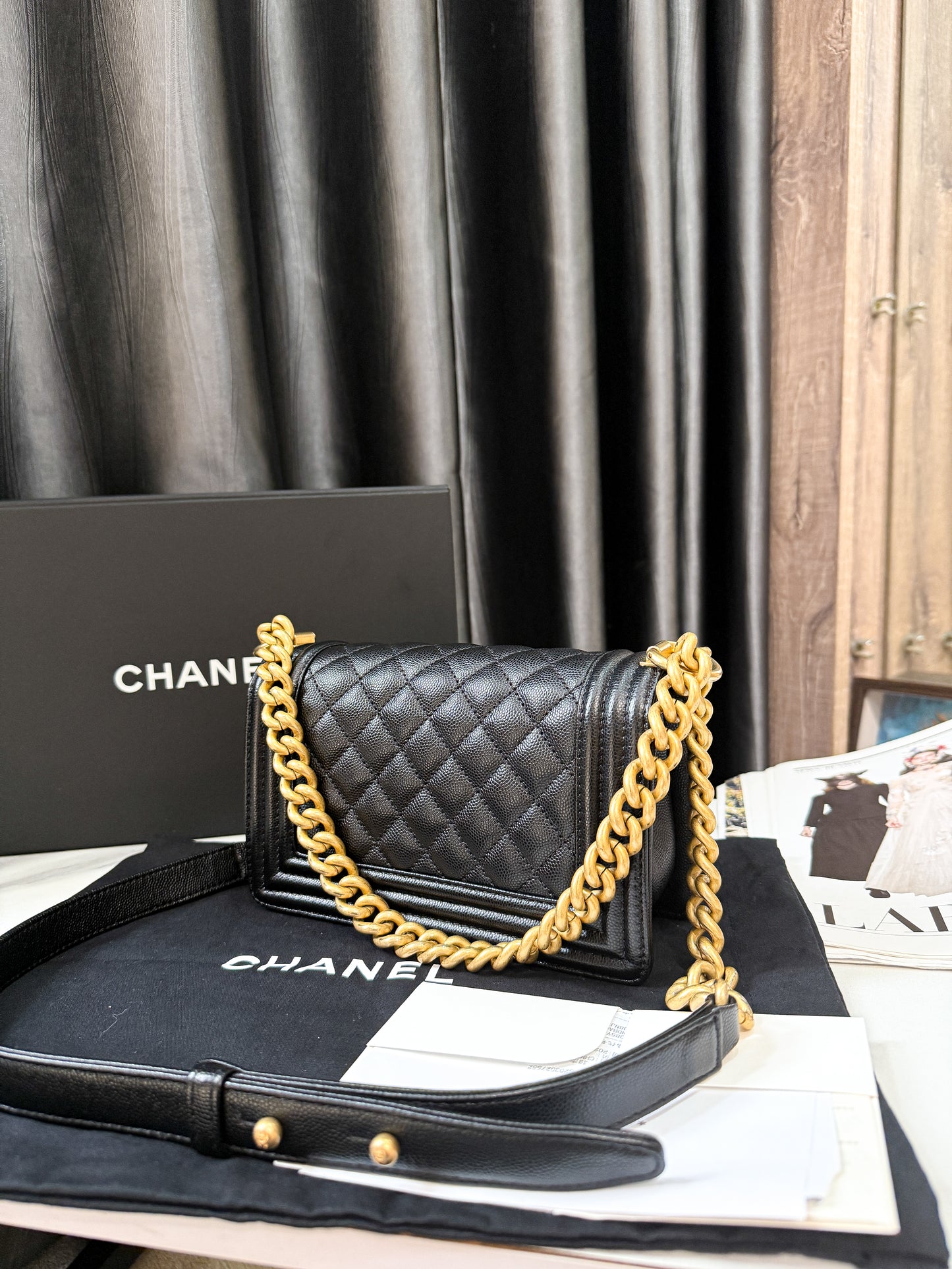 Chanel Boy S Đen Caviar