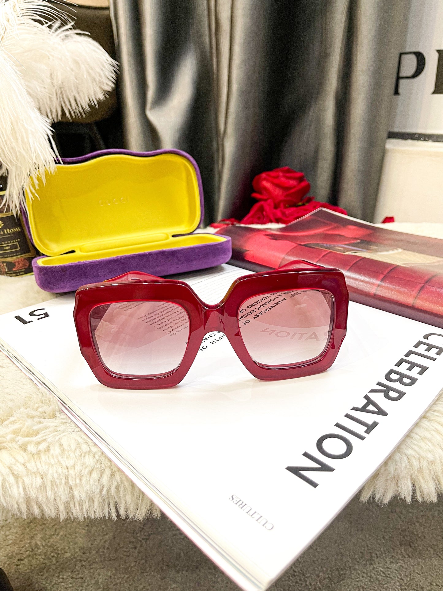 Gucci Red Glasses