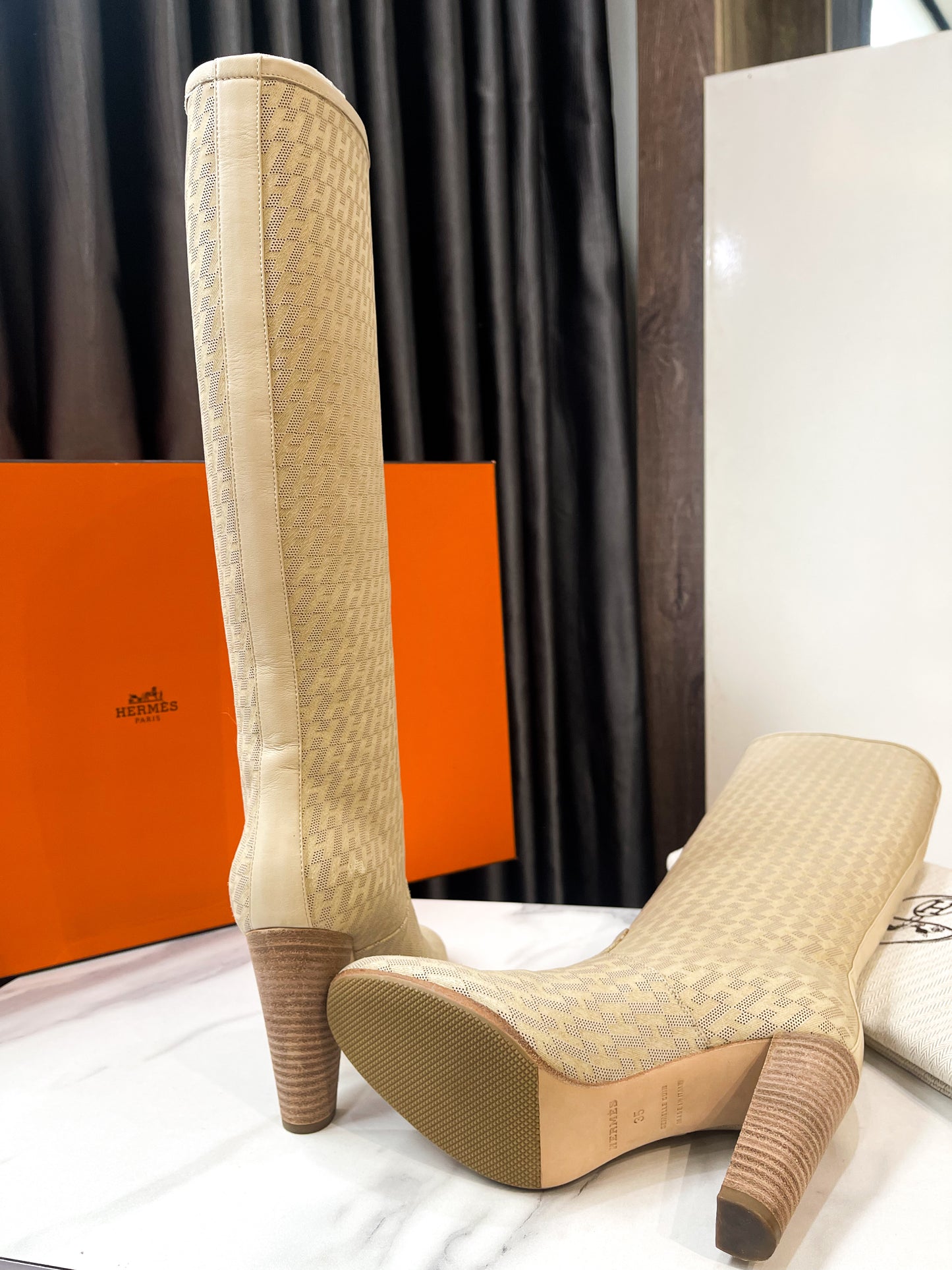 Boot Hermes Cao Cổ