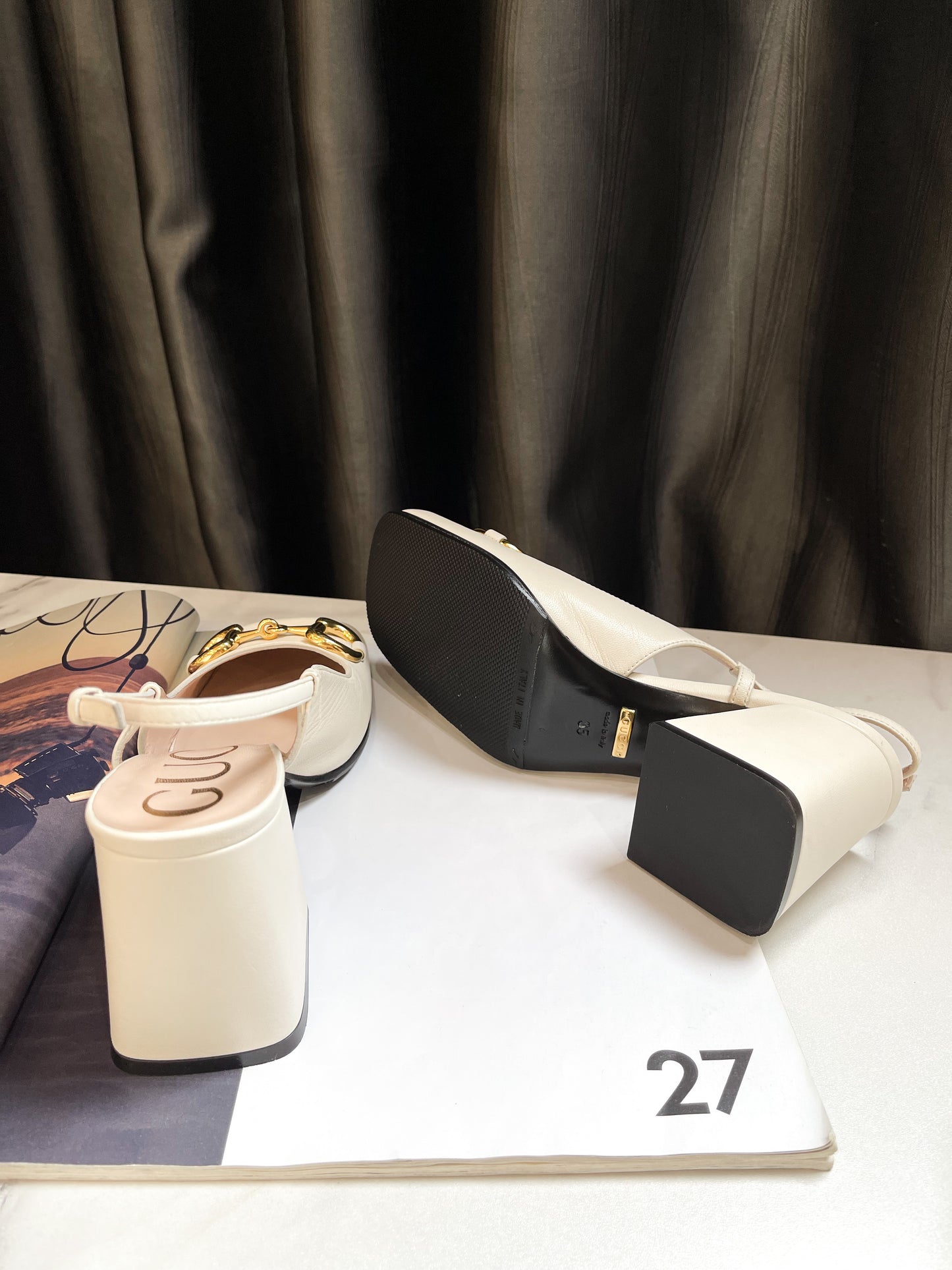 Giày Slingback Gucci Trắng