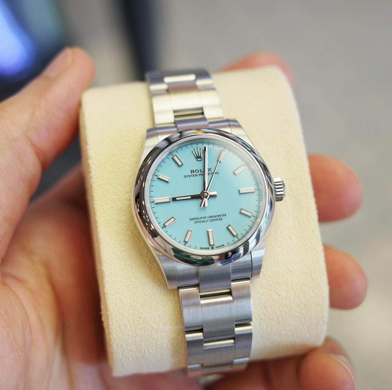 Đồng Hồ Rolex Oyster Perpetual 277200 Tiffany Blue Index 31mm