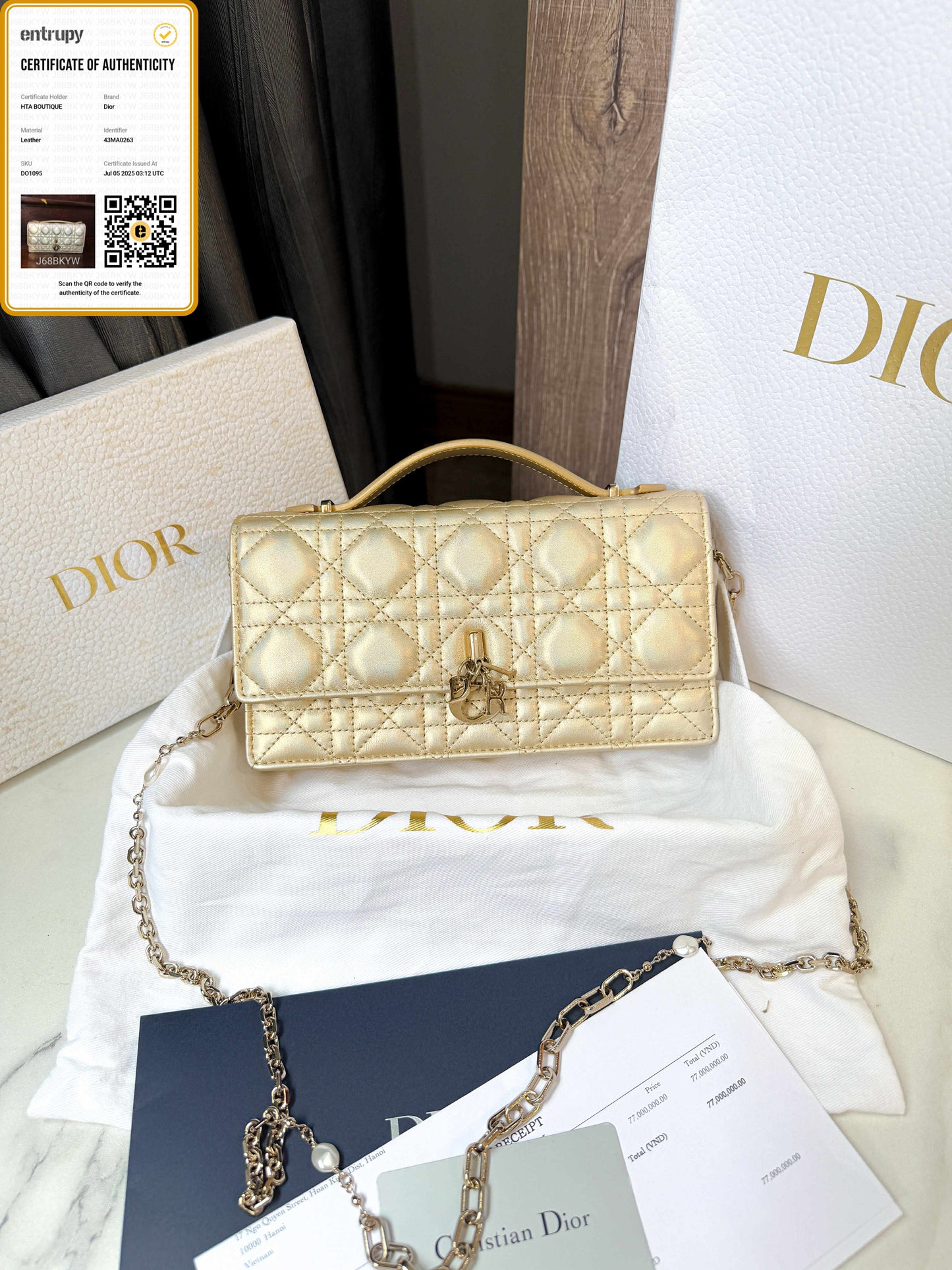 A A Dior Handle Nhũ Vàng