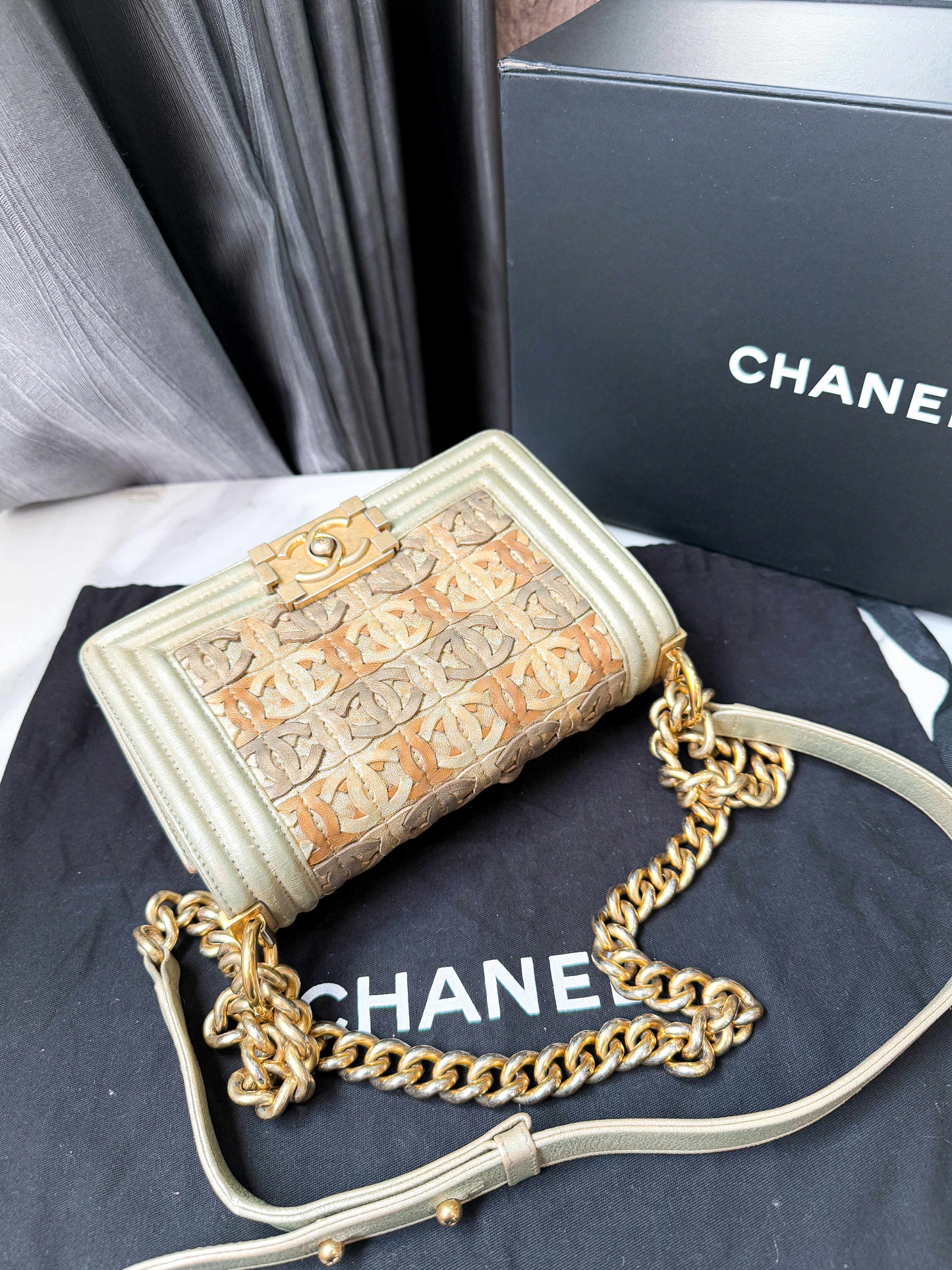 A Chanel Boy Size S