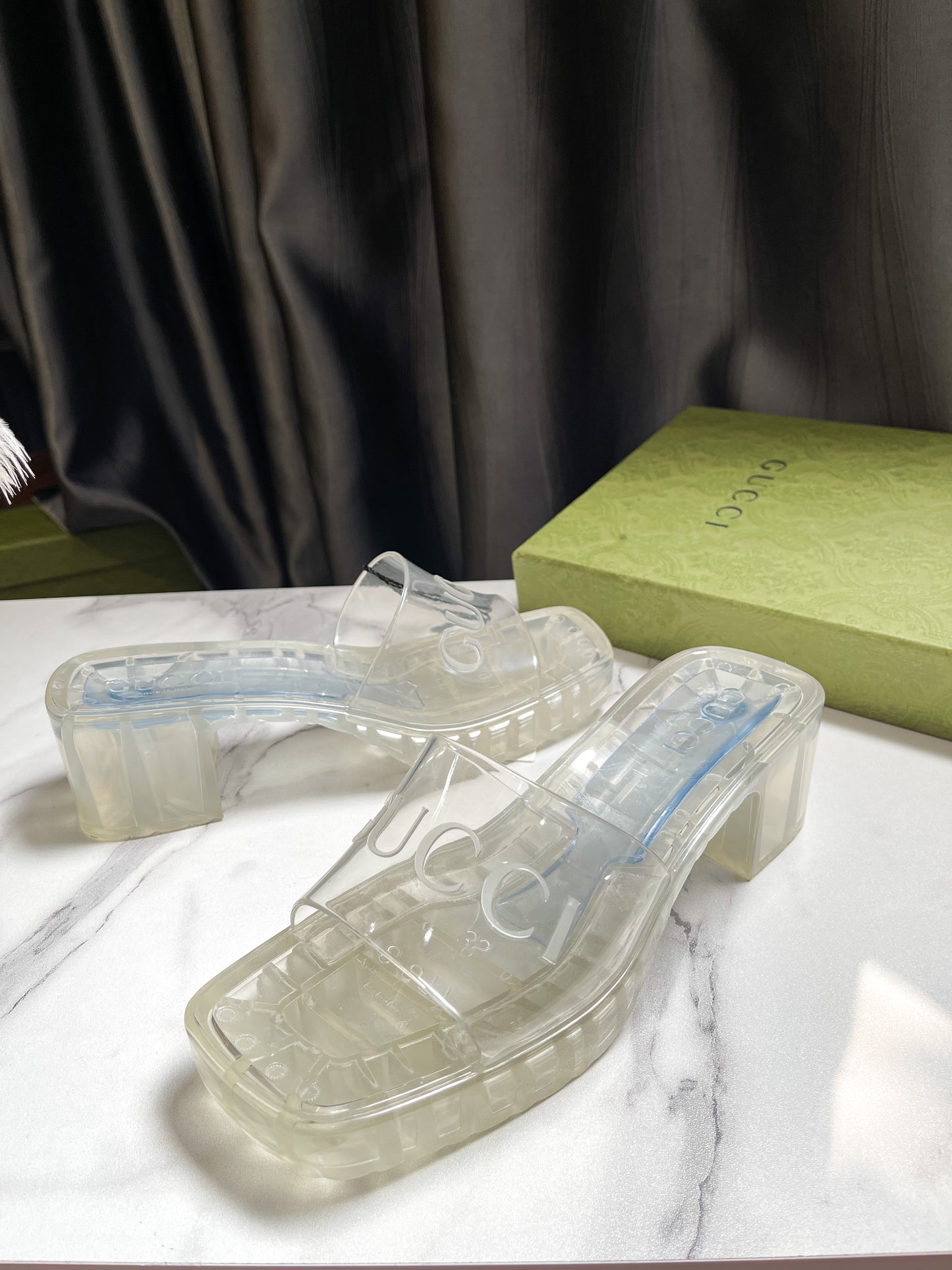 Gucci Clear Plastic Sandals