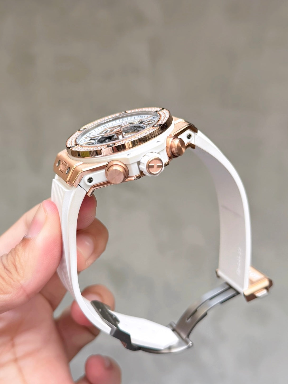 Đồng Hồ Hublot Bigbang Unico King Gold White size 42