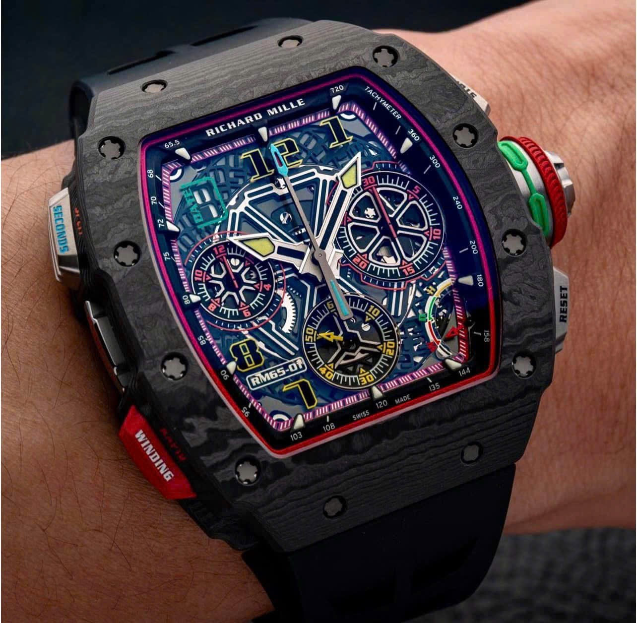 Đồng Hồ Richard Mille RM65-01 Carbon TPT Split -Seconds Chronograph