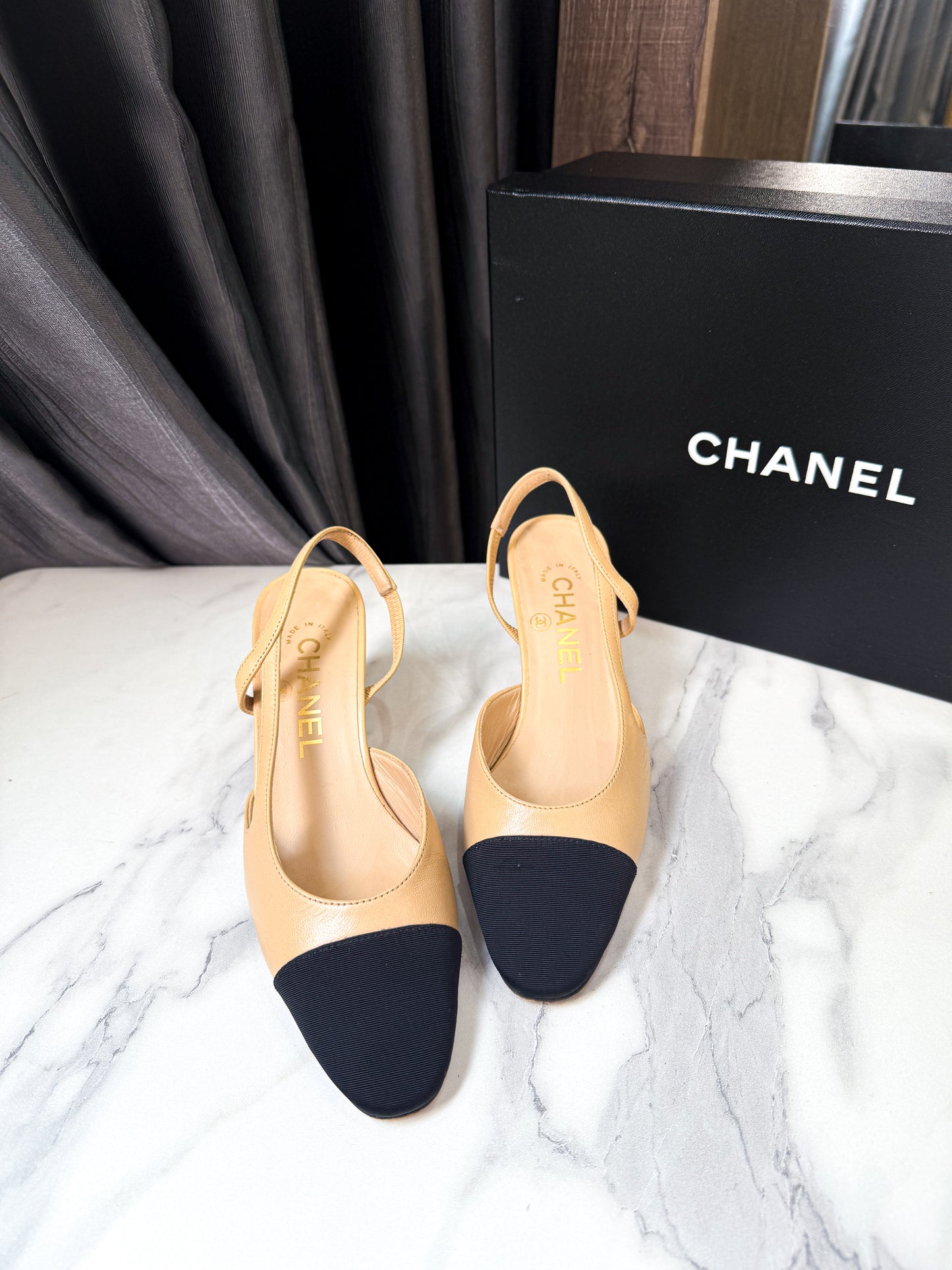 Slingback Chanel Begie Size 35c Used