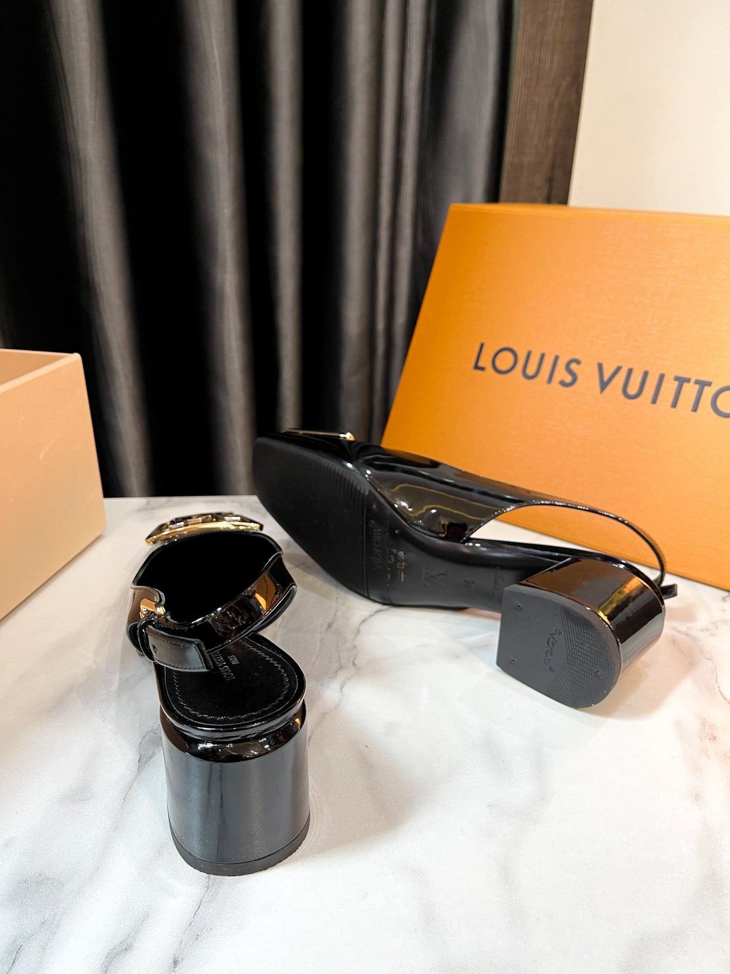 Slingback LV Đen