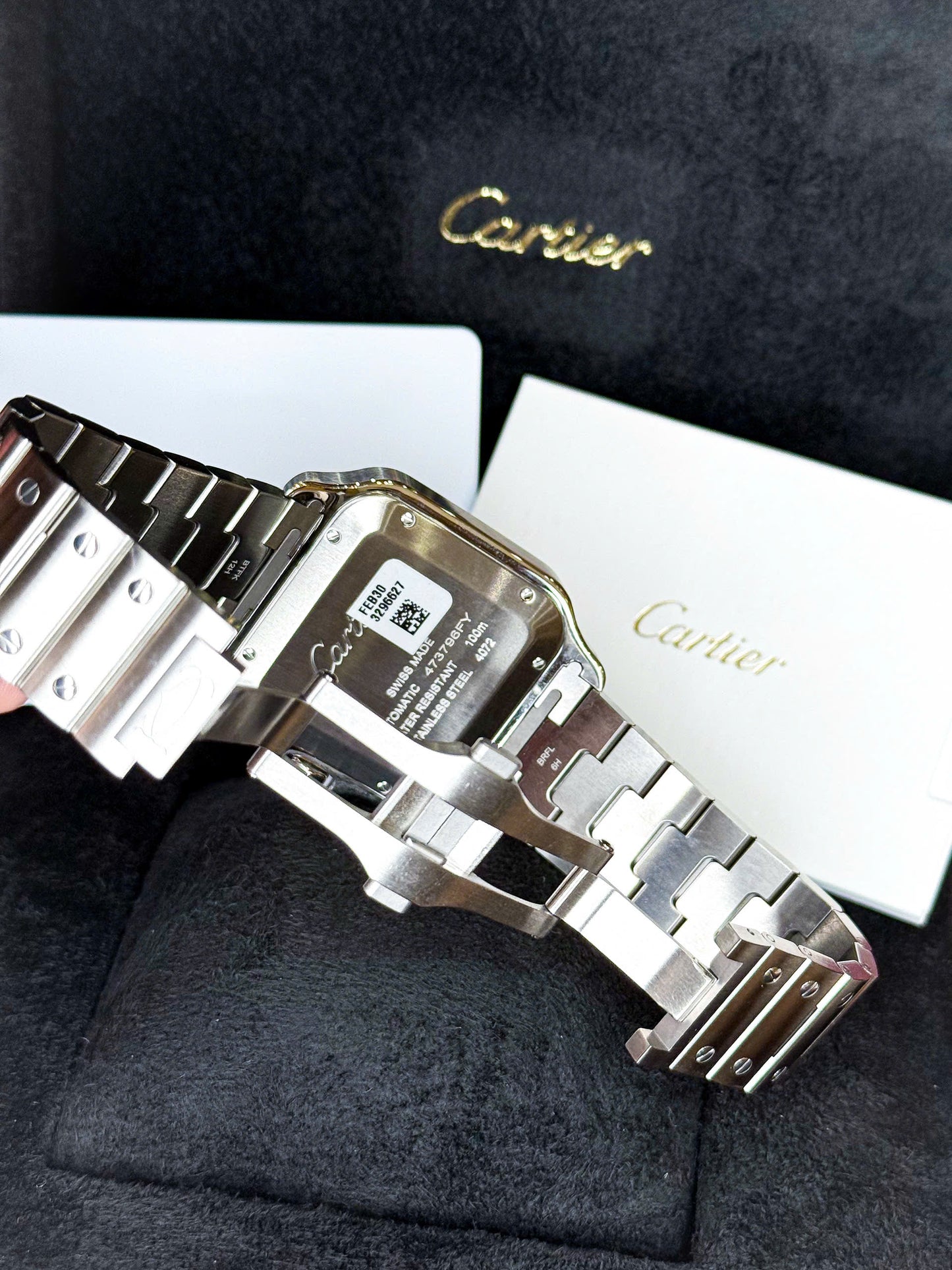 Đồng Hồ Cartier Santos White Dial Size L