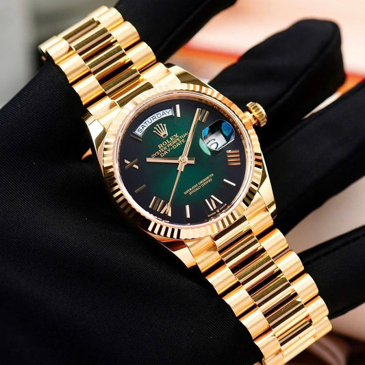 Đồng Hồ Rolex Day-Date 128238 Ombre Green size 36mm