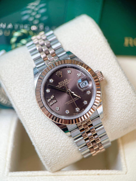 Đồng Hồ Rolex Datejust 279171 Stars Diamond Chocolate Size 28mm