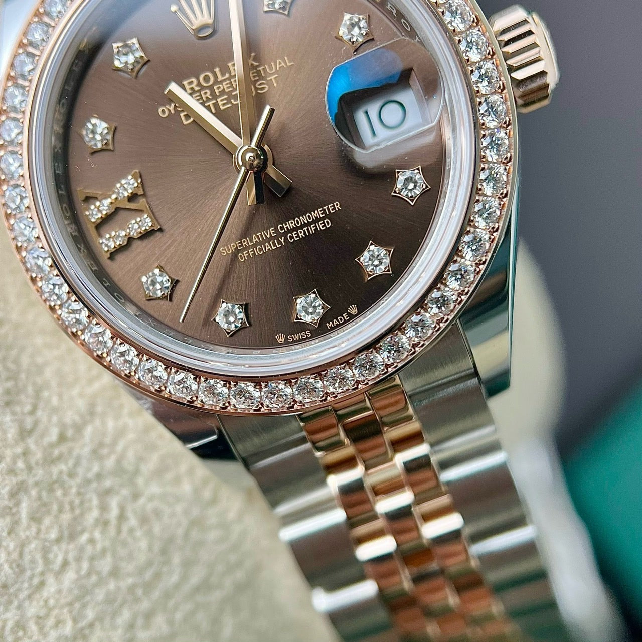 Đồng Hồ Rolex Lady Datejust 28mm Chocolate Star Diamond