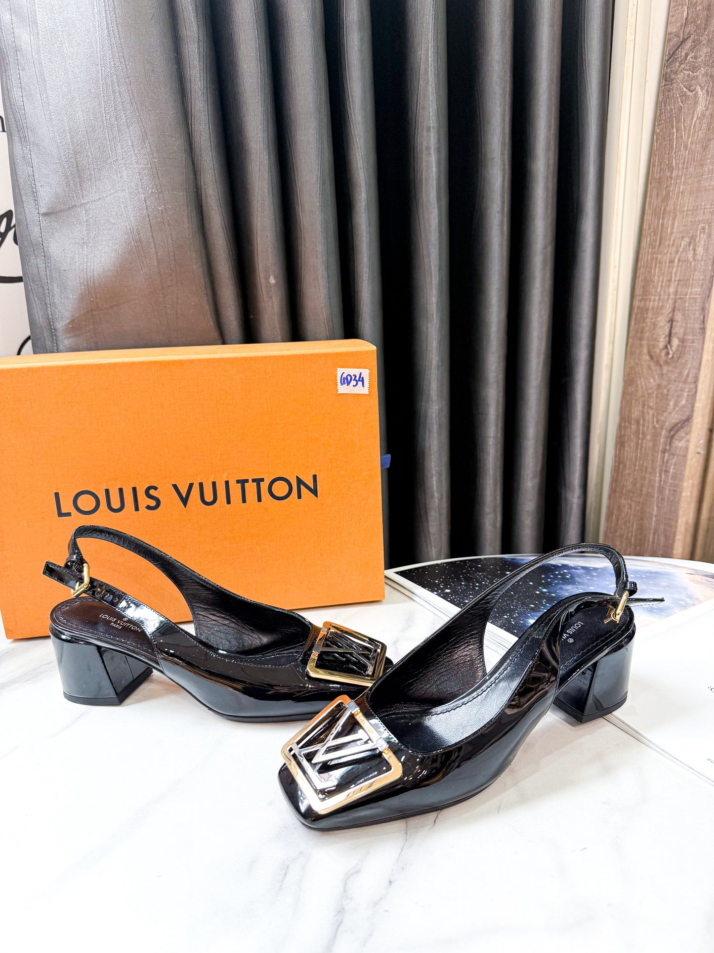 Slingback LV Da Bóng Size 36 GD34