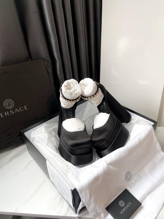 Giày Versace Đen Cao Size 37