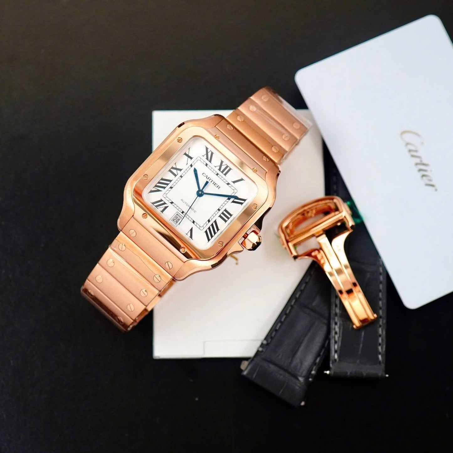 Đồng Hồ Cartier Santos WGSA0018 Rose Gold Size L